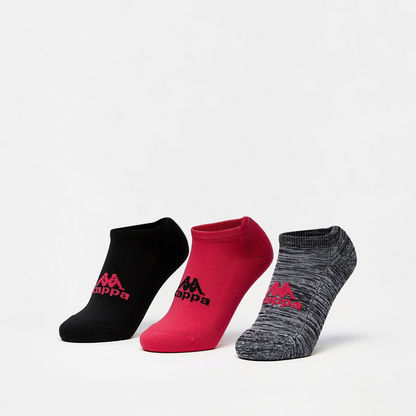 Kappa Logo Print Ankle Length Socks - Set of 3