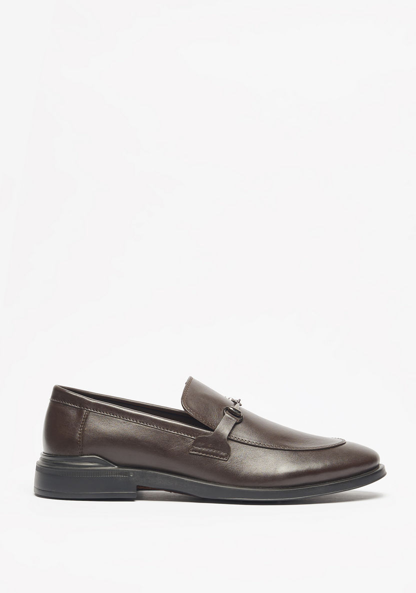 Le Confort Metal Accent Leather Slip-On Loafers-Loafers-image-0