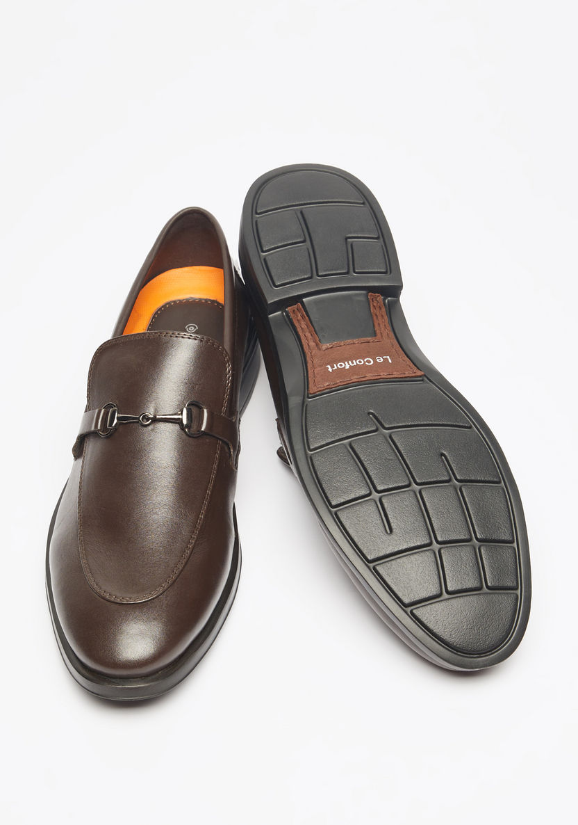Le Confort Metal Accent Leather Slip-On Loafers-Loafers-image-1