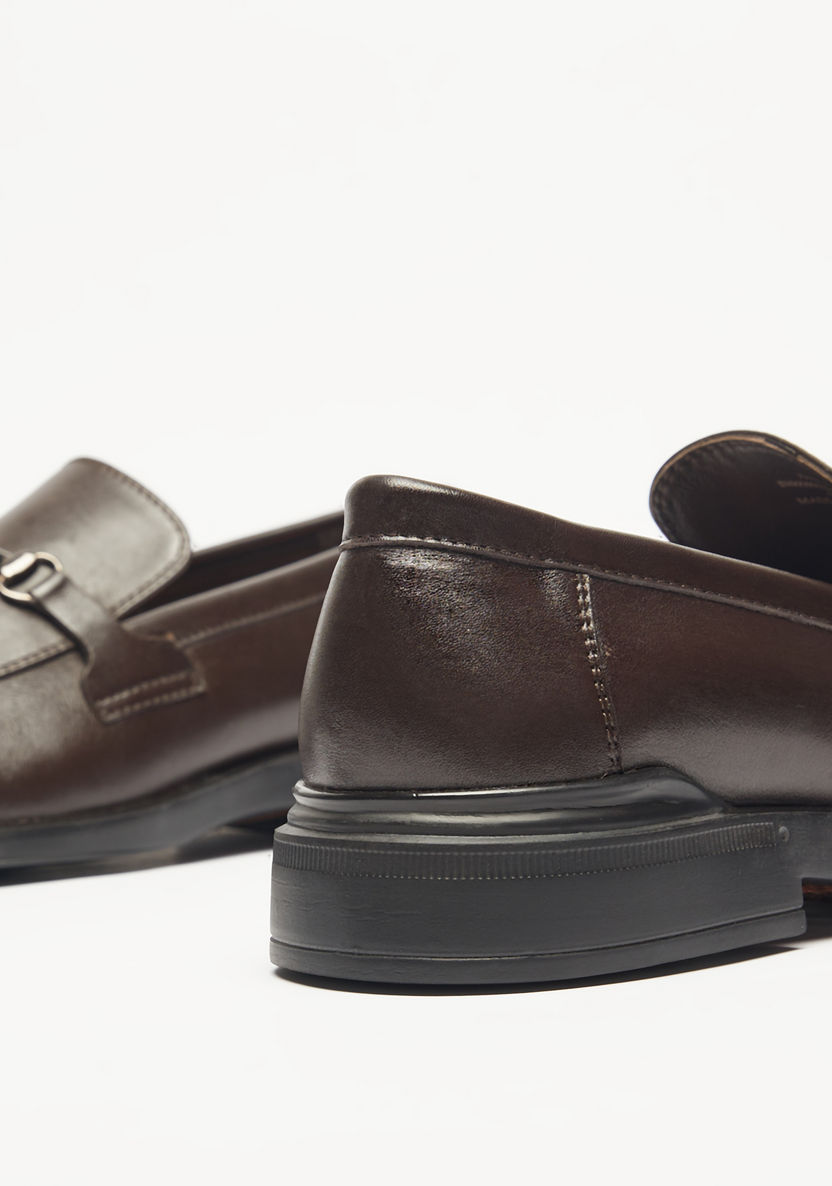 Le Confort Metal Accent Leather Slip-On Loafers-Loafers-image-2