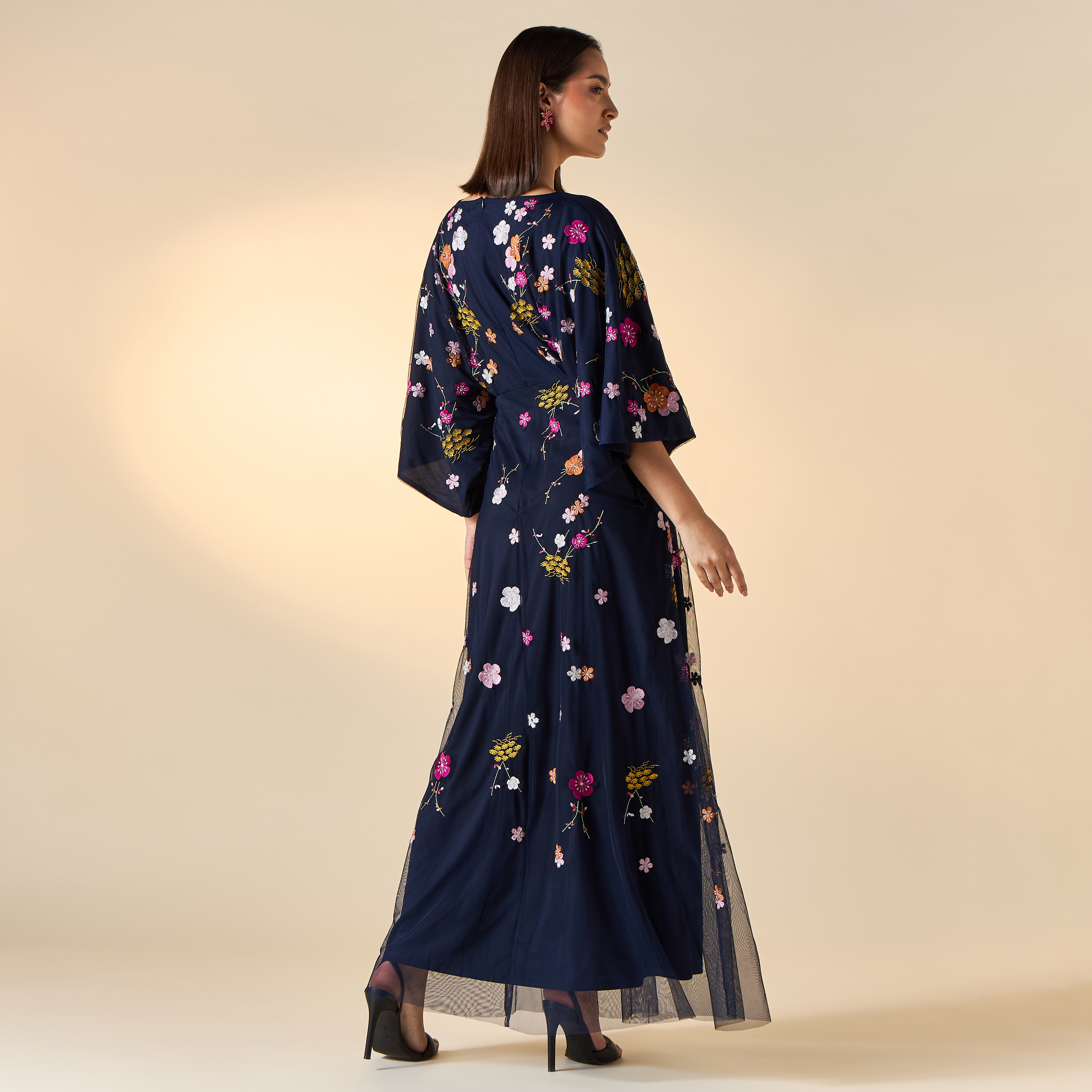 Frock and Frill Embroidered Maxi Dress with V-neck-women-clothing-dresses-image-2