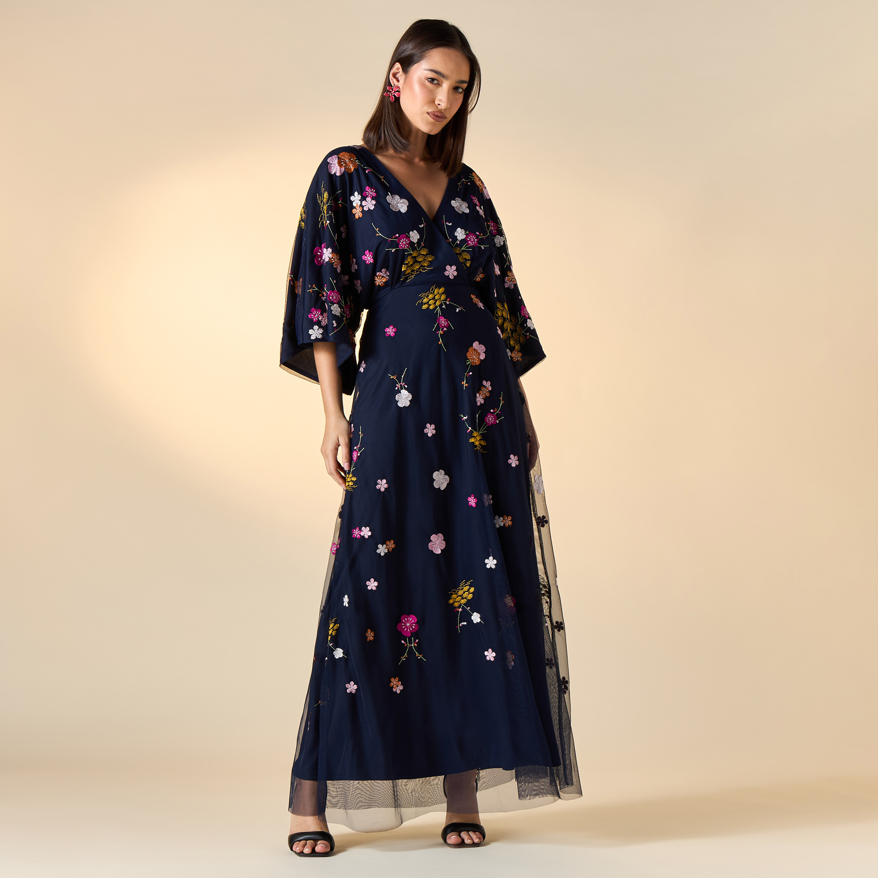Frock and Frill Embroidered Maxi Dress with V-neck-women-clothing-dresses-image-3