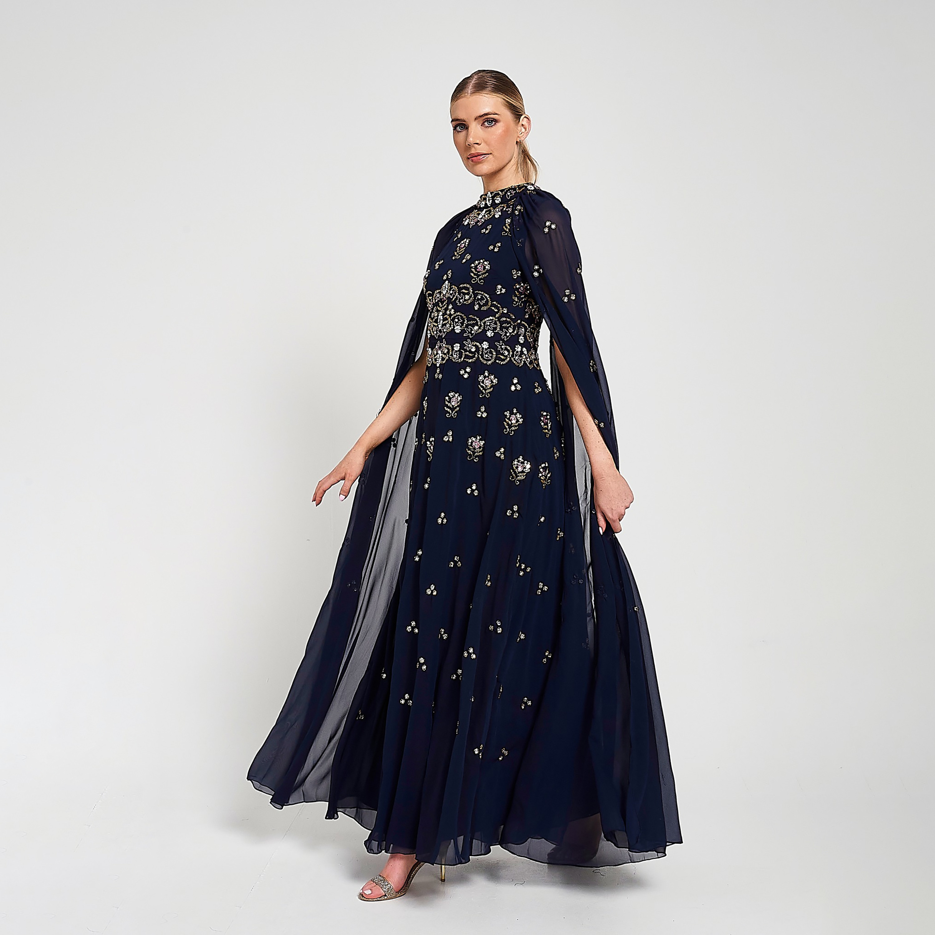 فستان سهرة Frock and Frill باللون الأزرق الداكن مزين بالخرز والأحجار-women-clothing-dresses-image-5