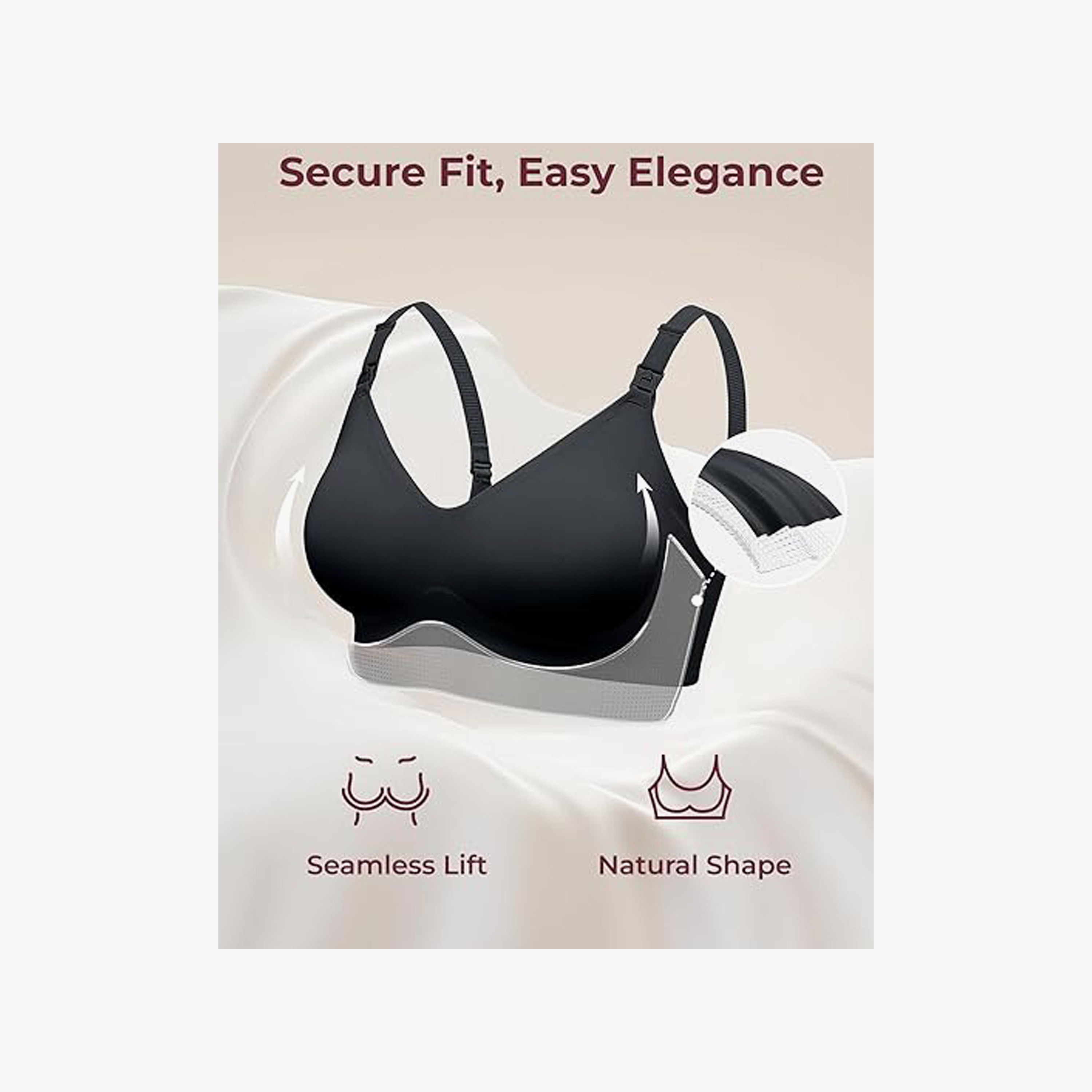 Momcozy 3-Piece Smooth Ultra Soft & Omni Maternity Nursing Bra - YN21 - Multicolour-baby-maternalcare-maternitywear-image-16