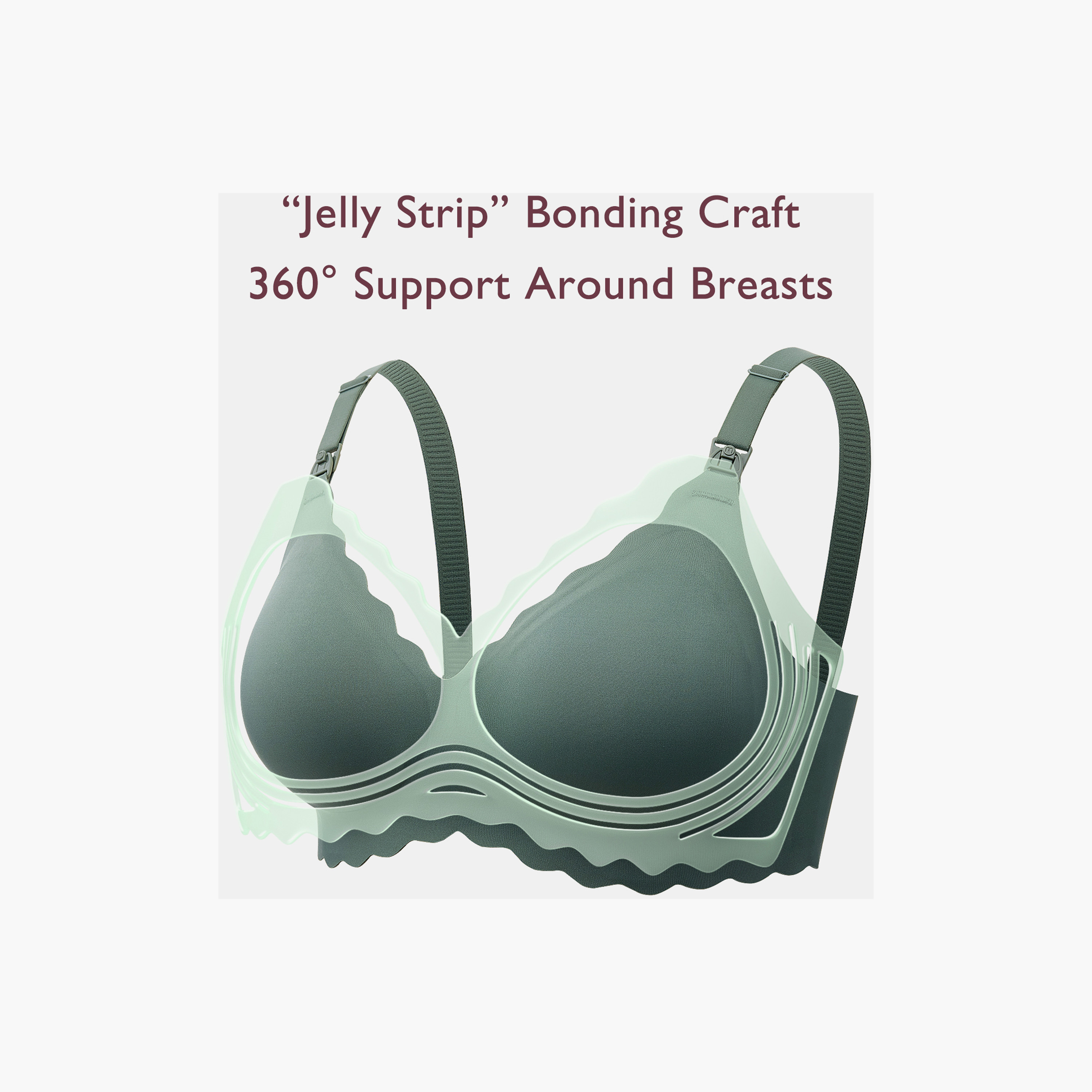 Momcozy Jelly Strip Seamless Floral Push Up Nursing Bra - YN46 - Green-women-clothing-maternity-lingerie-bras-image-4