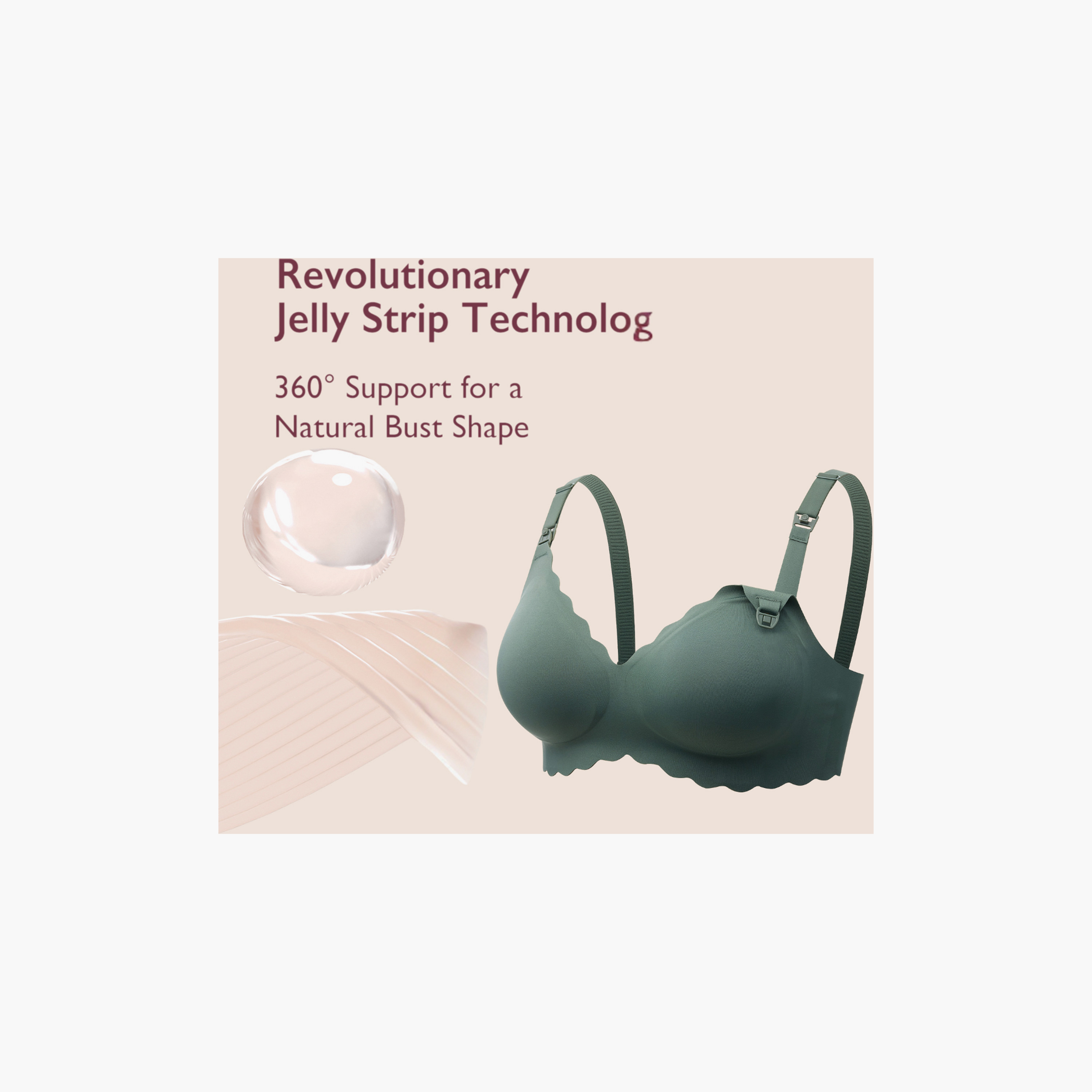 Momcozy Jelly Strip Seamless Floral Push Up Nursing Bra - YN46 - Green-women-clothing-maternity-lingerie-bras-image-7