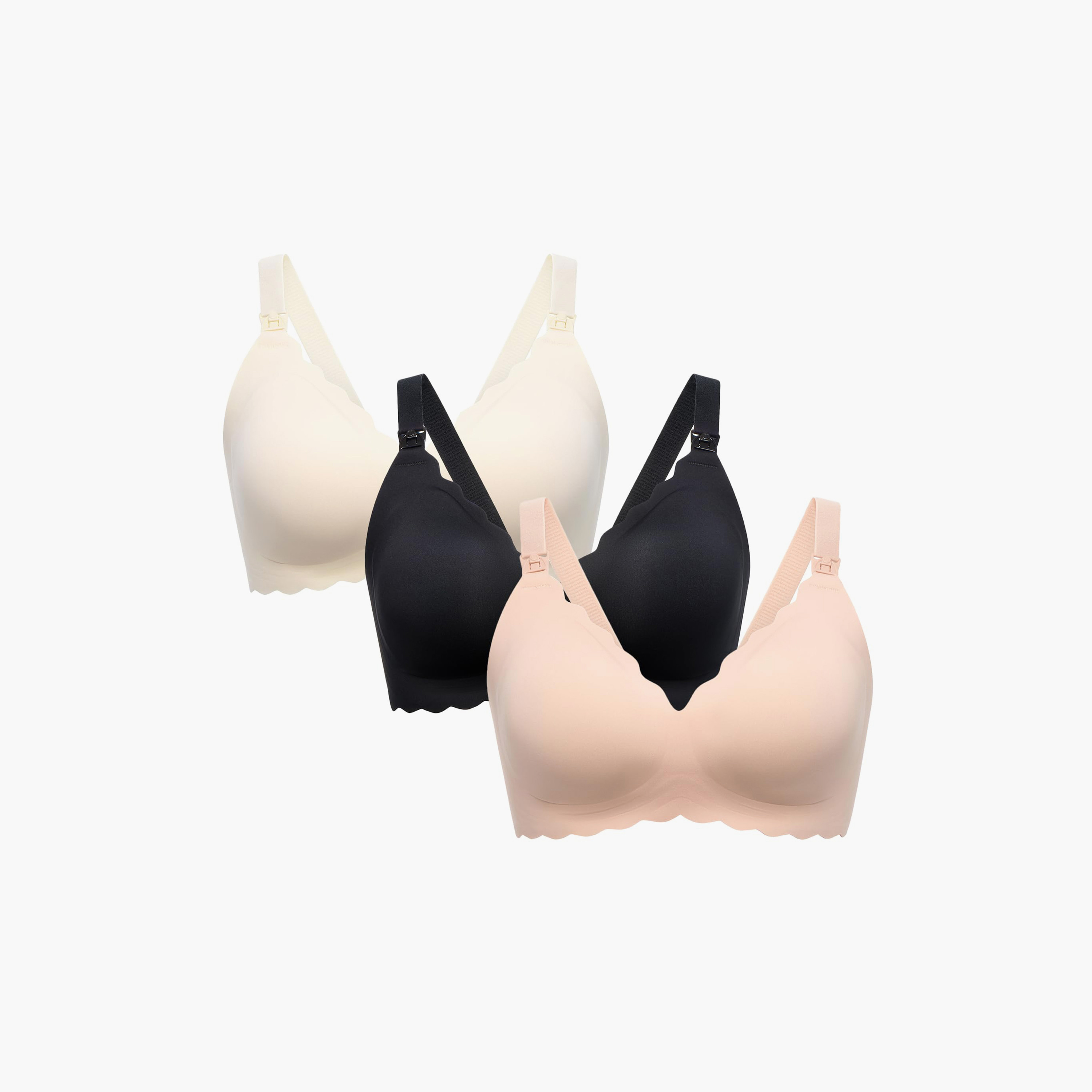 Momcozy 3-Piece Jelly Strip Seamless Floral Push Up Nursing Bra - YN46 - Multicolour-women-clothing-maternity-lingerie-bras-image-1