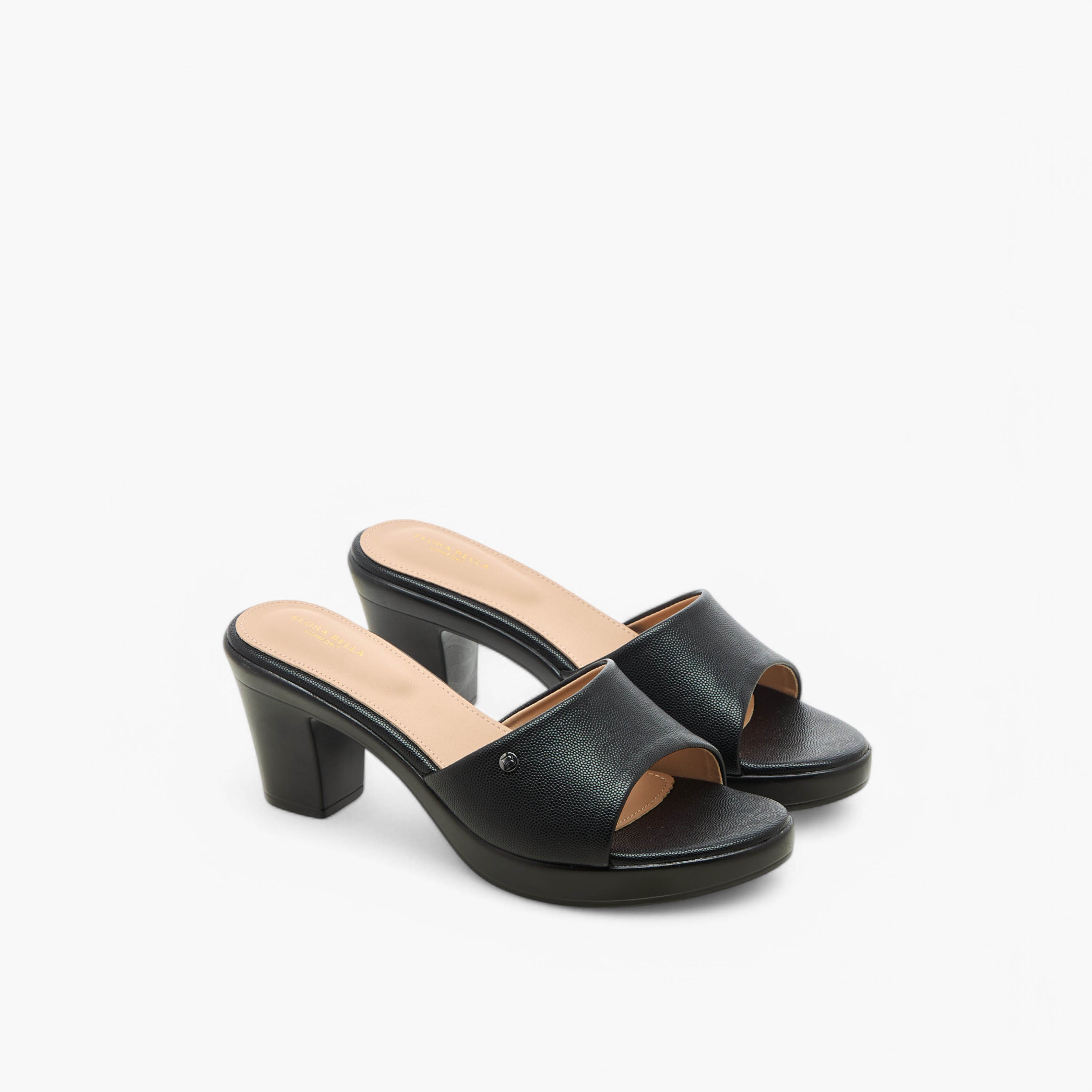 Flora Bella Textured Slip-On Sandals with Block Heel-women-shoes-sandals-heeled-image-1