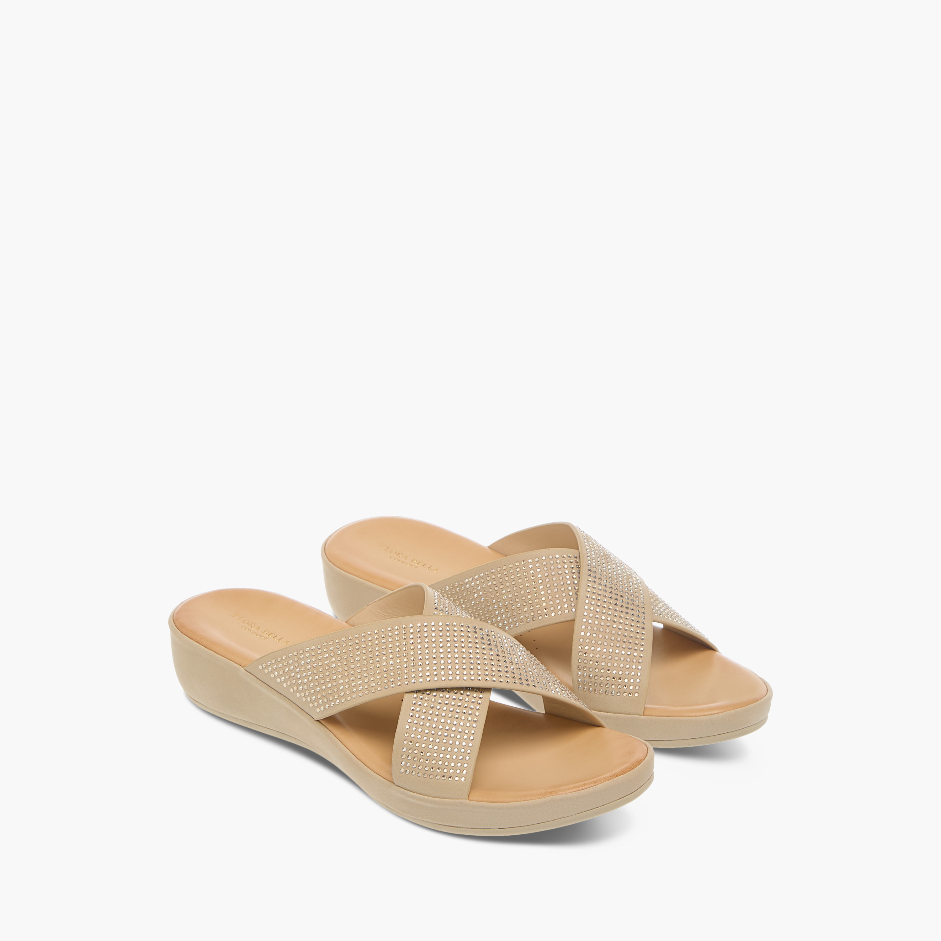 Flora Bella Embellished Cross Strap Comfort Sandals with Slip-On Closure-women-shoes-flats-sandals-image-1