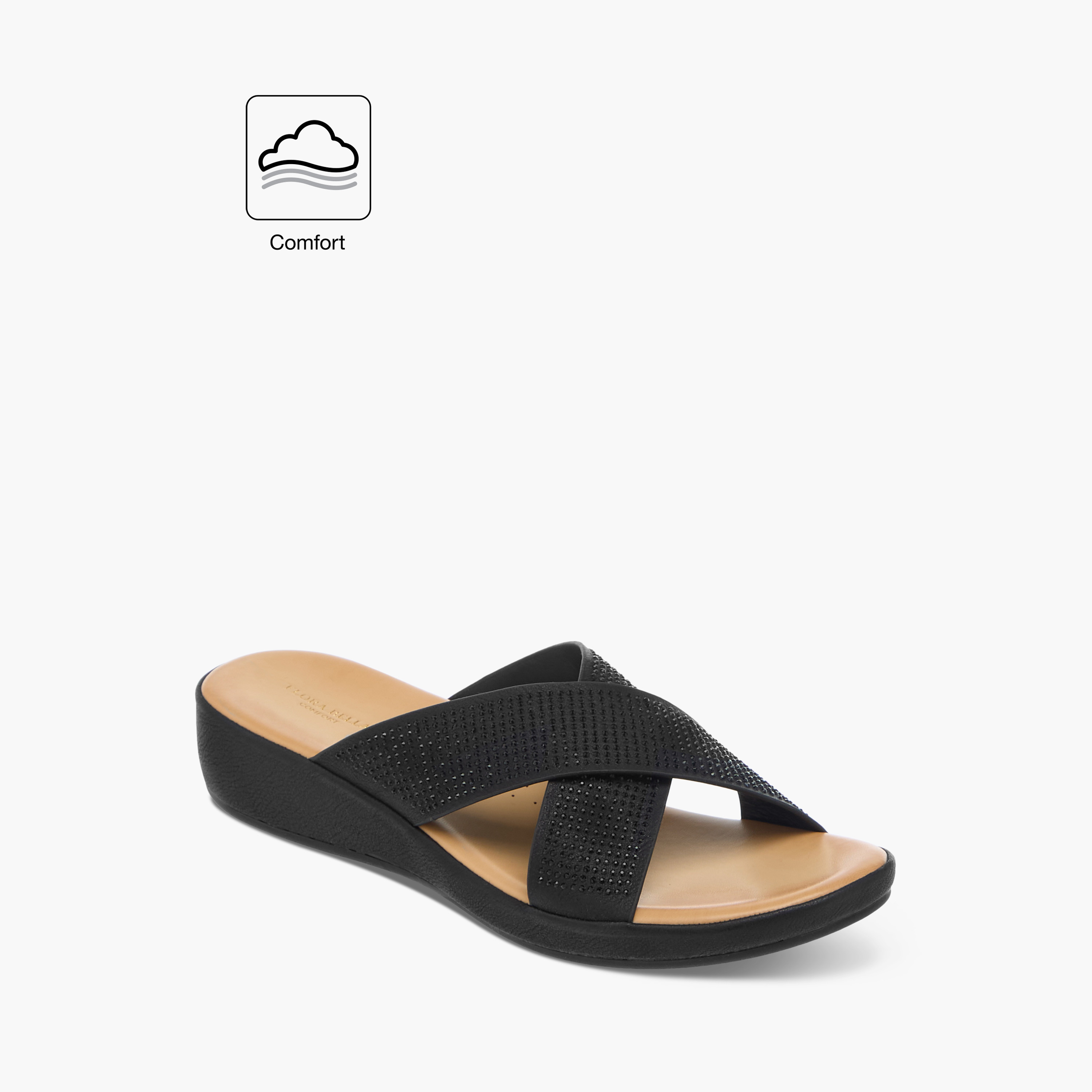 صندل مريح سهل الارتداء مزين بحزام متقاطع من فلورا بيلا-women-shoes-flats-sandals-image-2