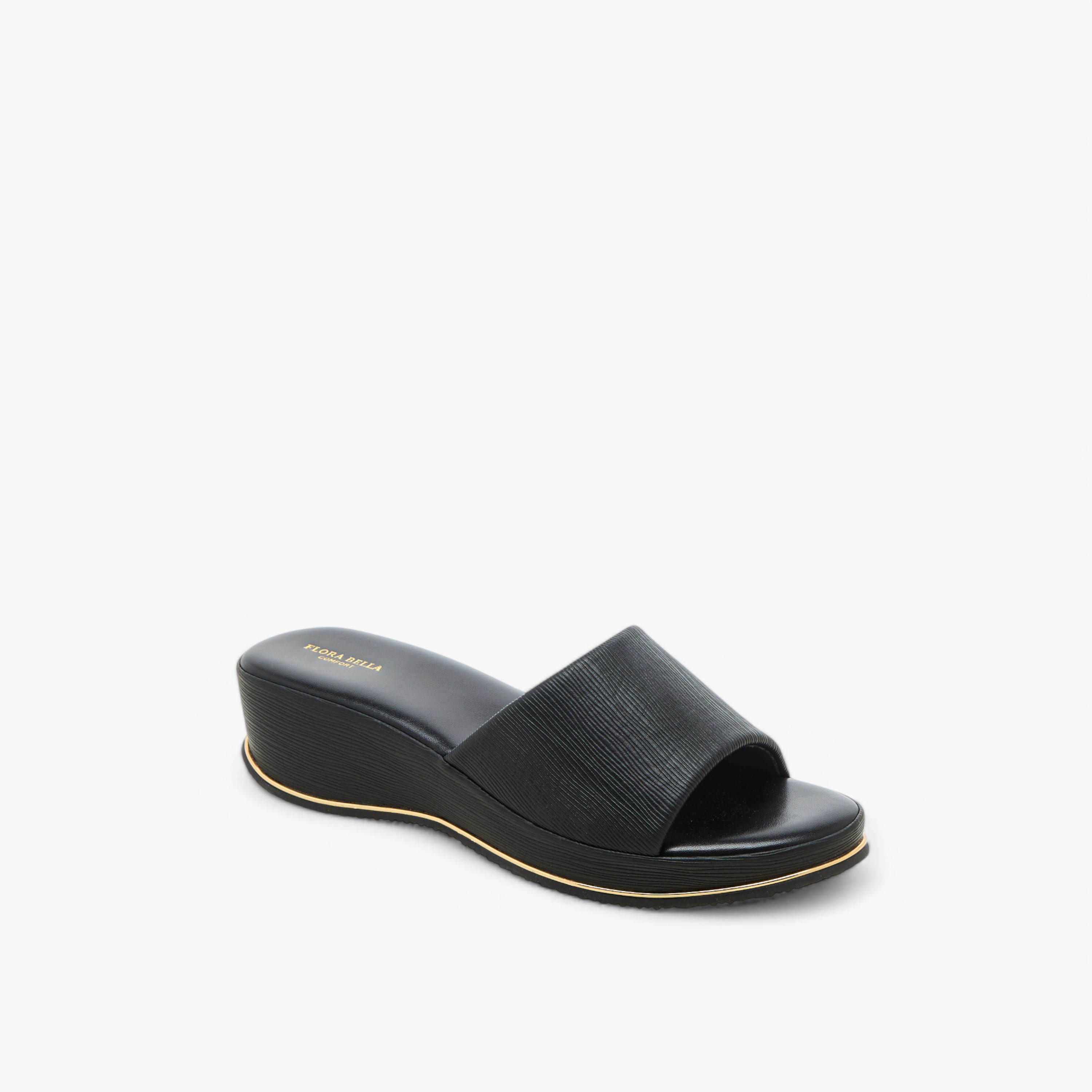 Flora Bella Textured Slip-On Sandals with Wedge Heel-women-shoes-sandals-heeled-image-2