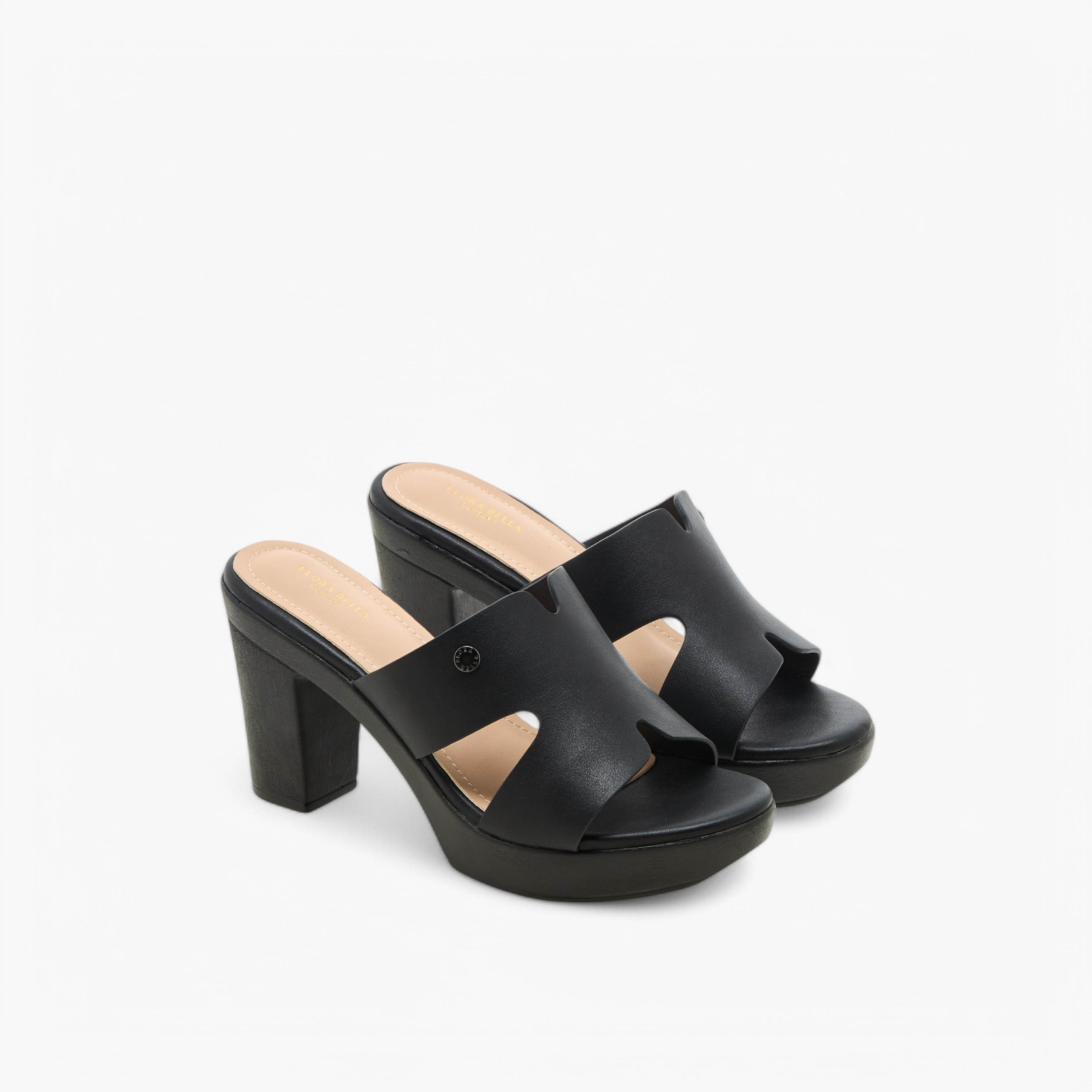 Flora Bella Cut Out Detail Slip-On Sandals with Platform Heels-women-shoes-sandals-heeled-image-1