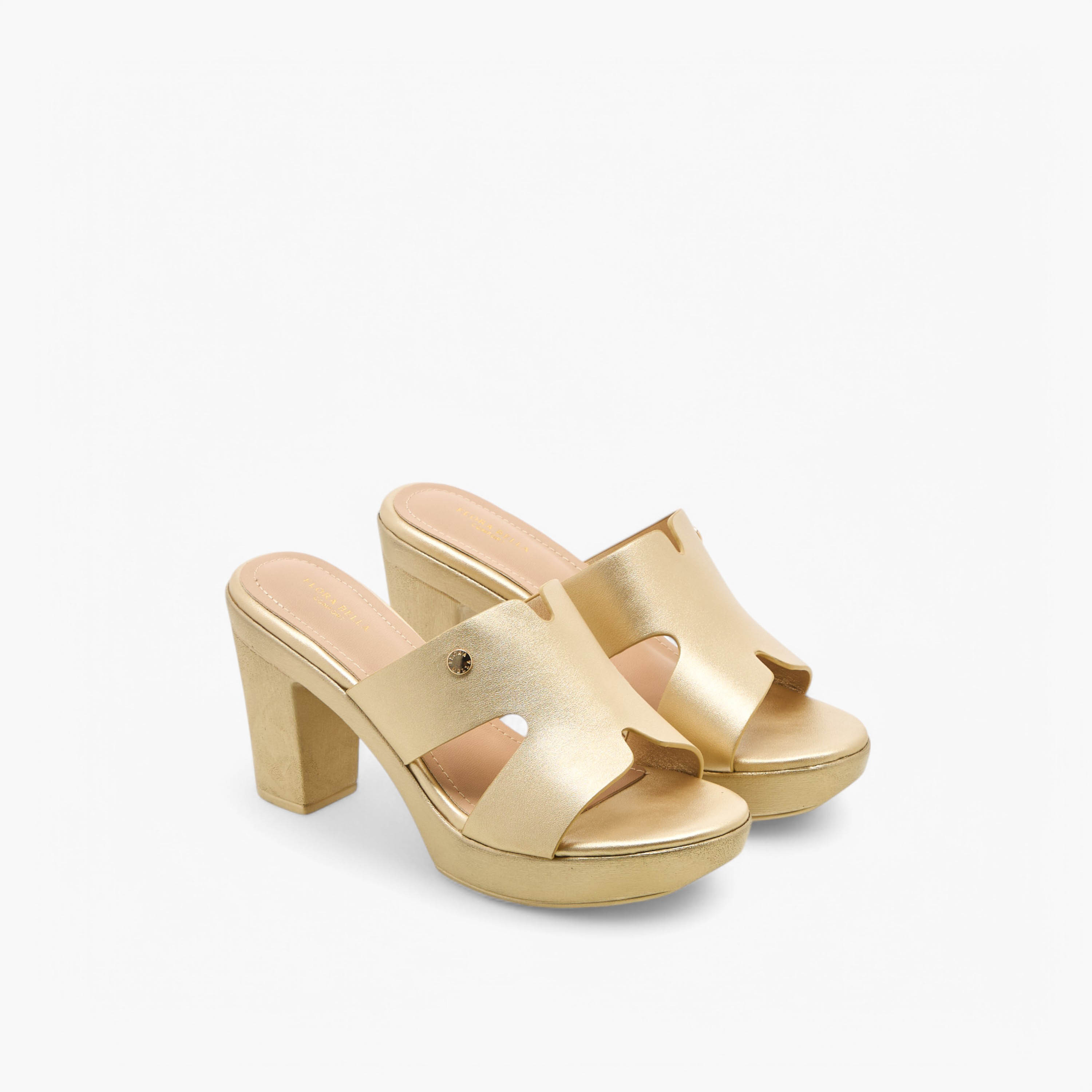 Flora Bella Cut Out Detail Slip-On Sandals with Platform Heels-women-shoes-sandals-heeled-image-1