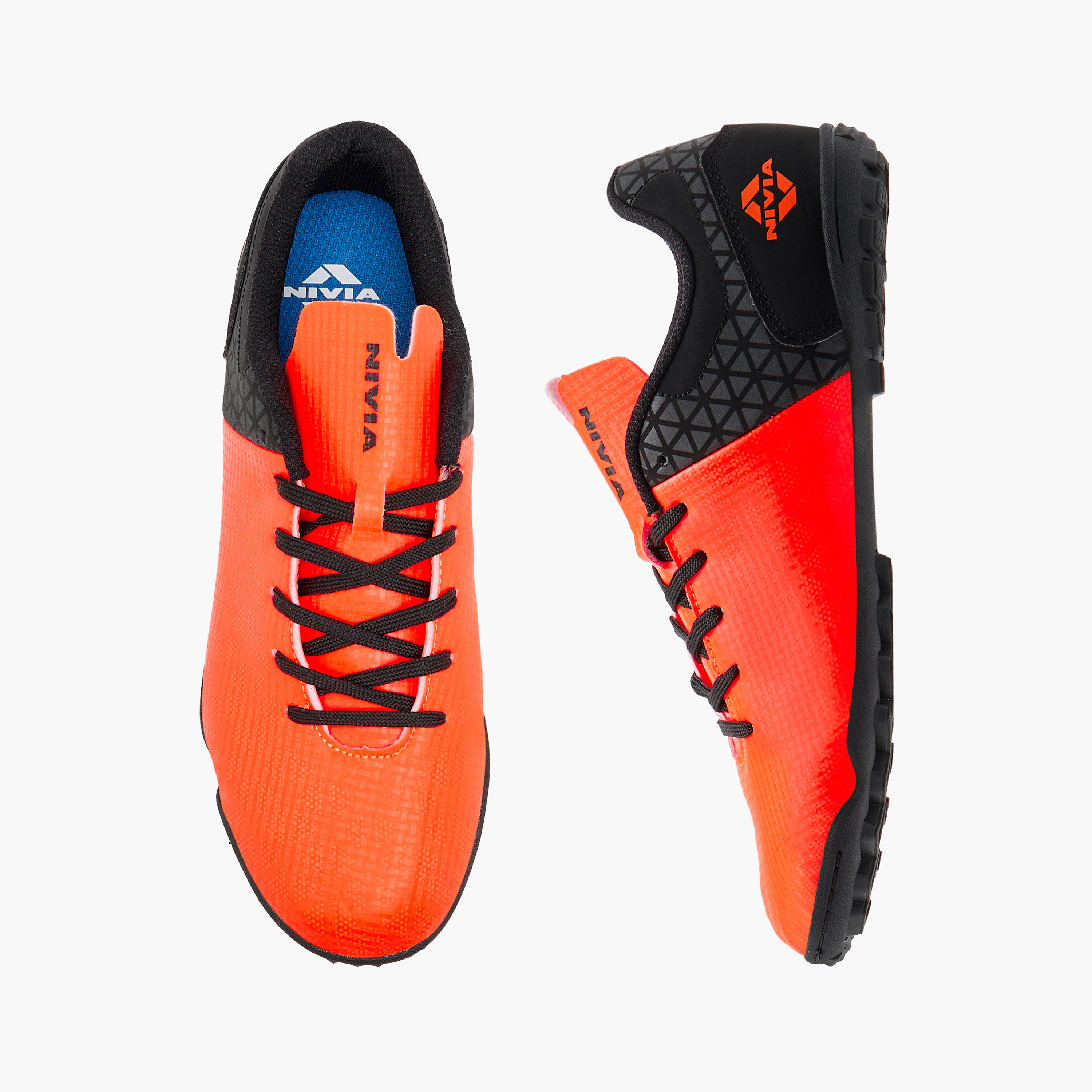 NIVIA Aviator 2.0 Hard Ground Black Orange Football Shoes