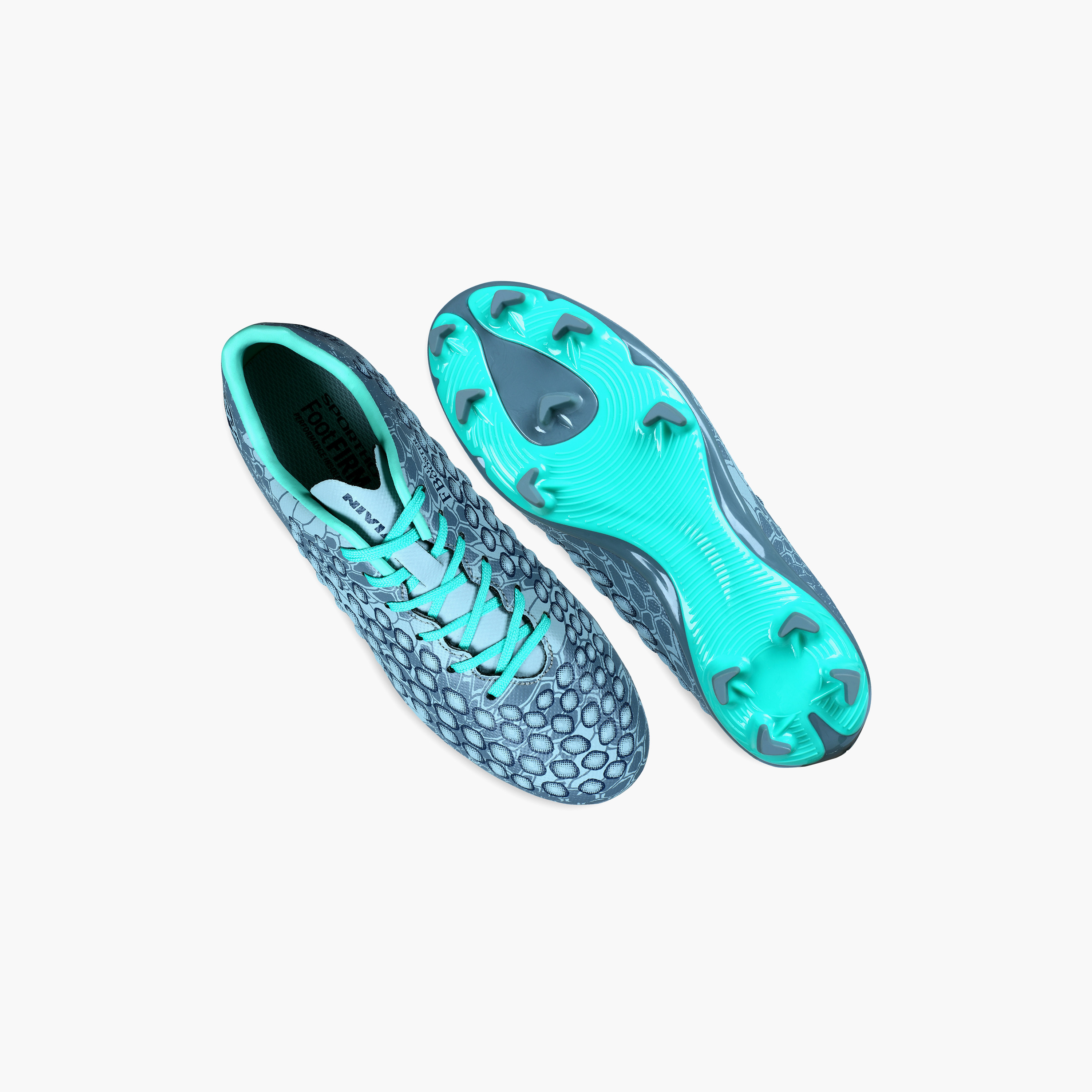 Nivia Reptile Grey/Green Football Shoes-sports-gear-football-shoes-firmground-image-8