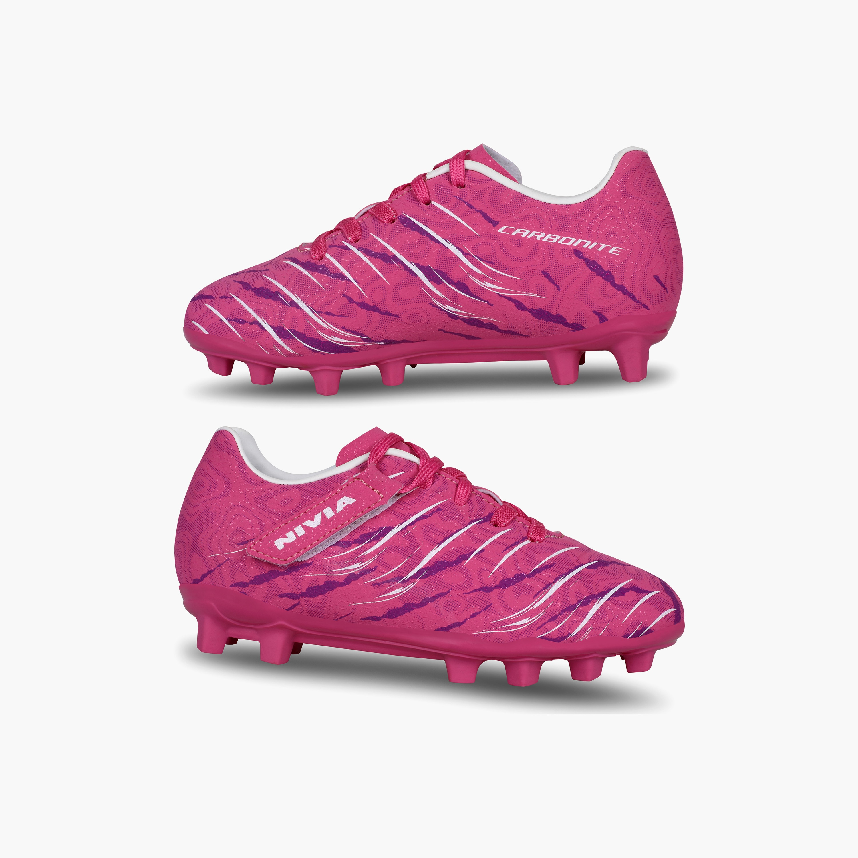 حذاء كرة قدم من نيفيا كاربونيت 6.0 بلون فوشيا وردي للأطفال-sports-gear-football-shoes-firmground-image-10