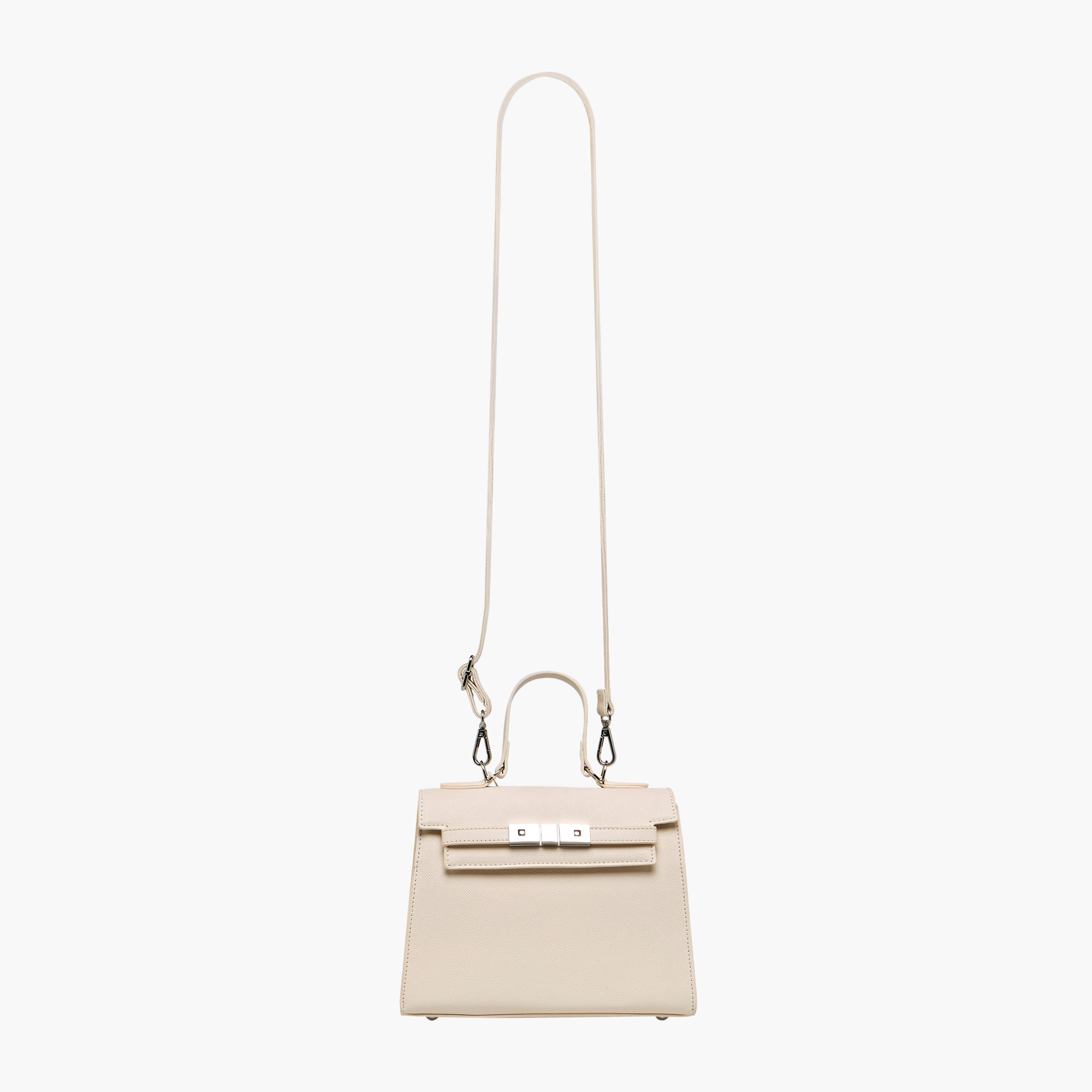 Flora Bella Textured Satchel Bag with Detachable Strap and Flap Closure-women-bagsandwallets-handbags-image-4