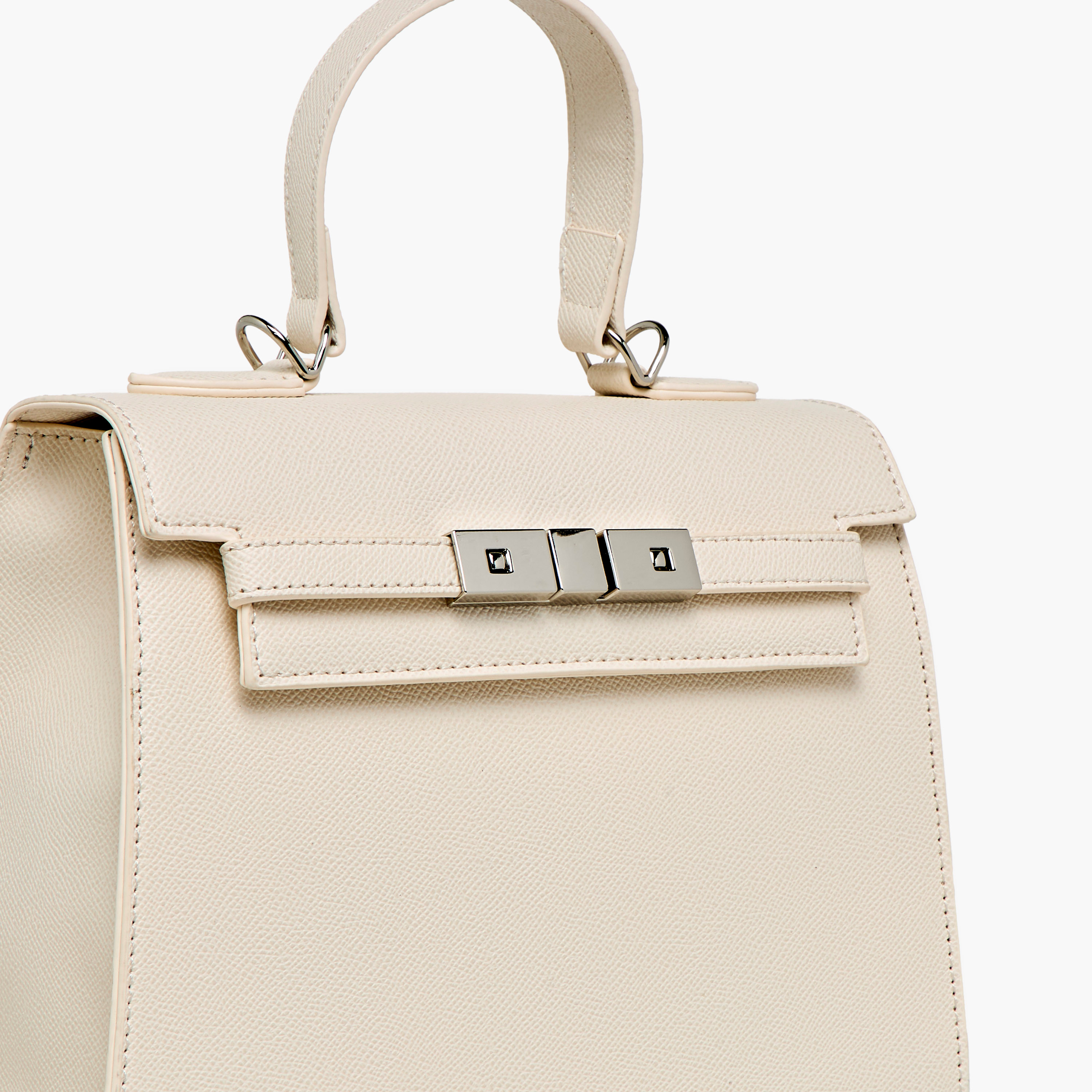 Flora Bella Textured Satchel Bag with Detachable Strap and Flap Closure-women-bagsandwallets-handbags-image-6