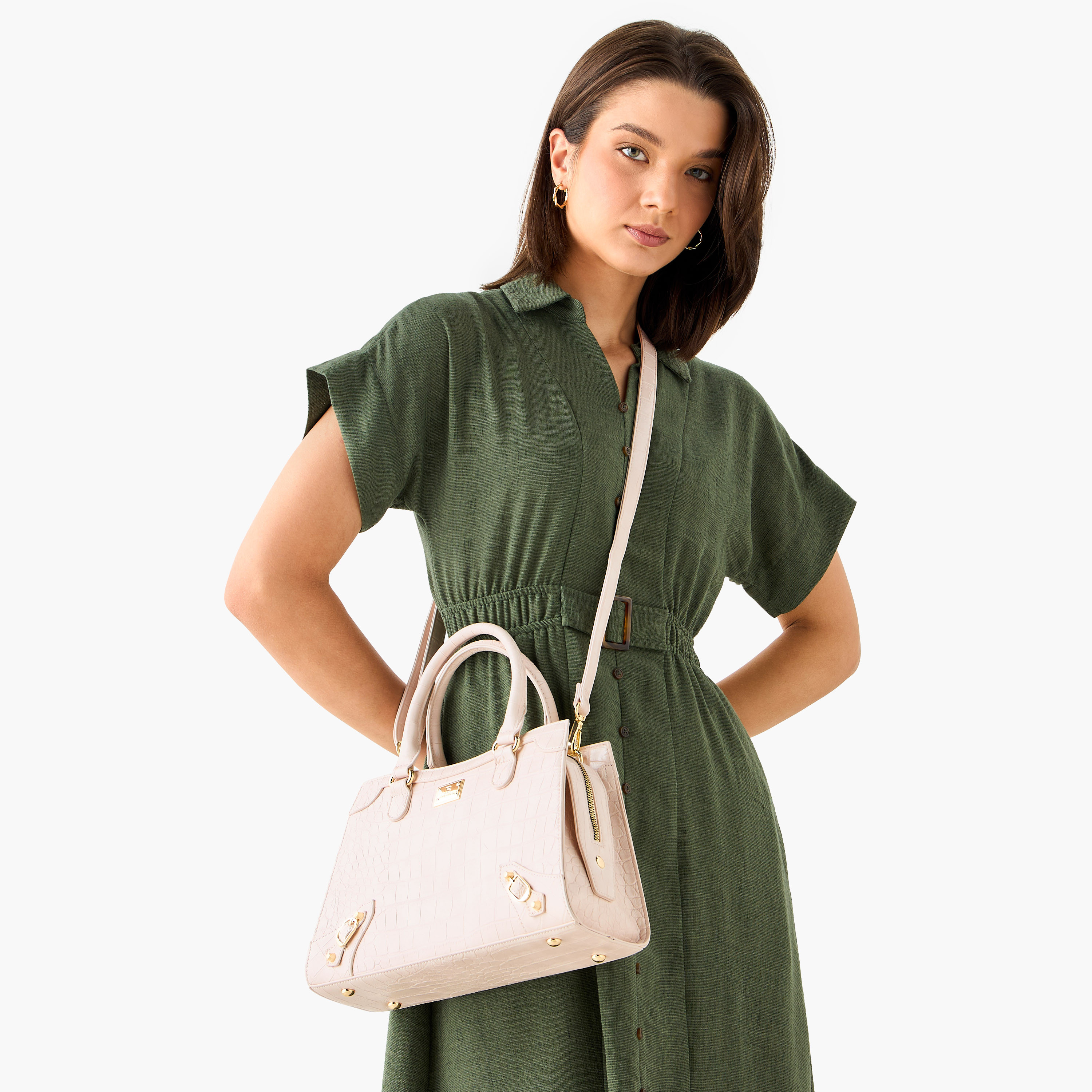 شنطة توت بارزة الملمس بحزام قابل للفصل وسحاب إغلاق من فلورا بيلا-women-bagsandwallets-handbags-image-2