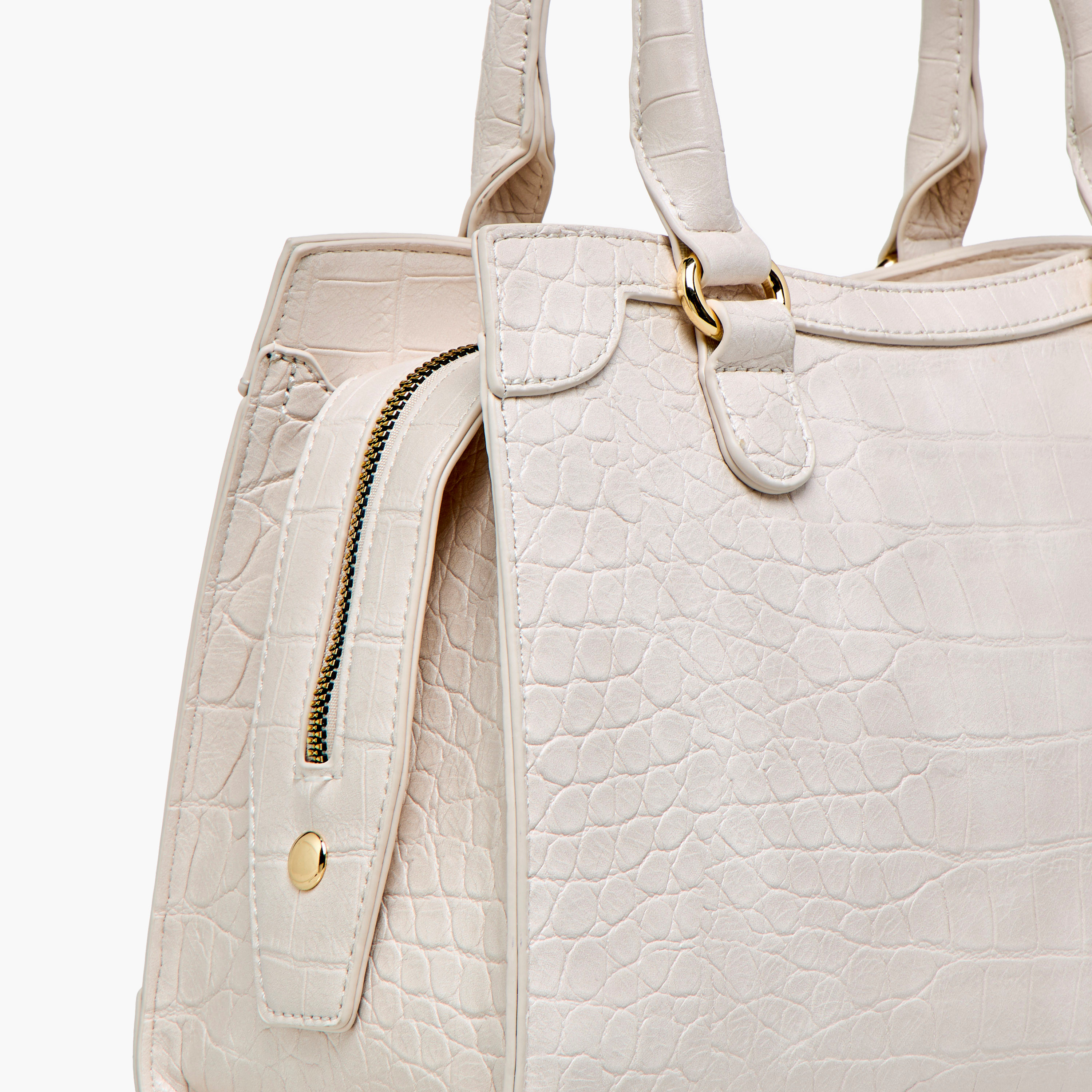 شنطة توت بارزة الملمس بحزام قابل للفصل وسحاب إغلاق من فلورا بيلا-women-bagsandwallets-handbags-image-6