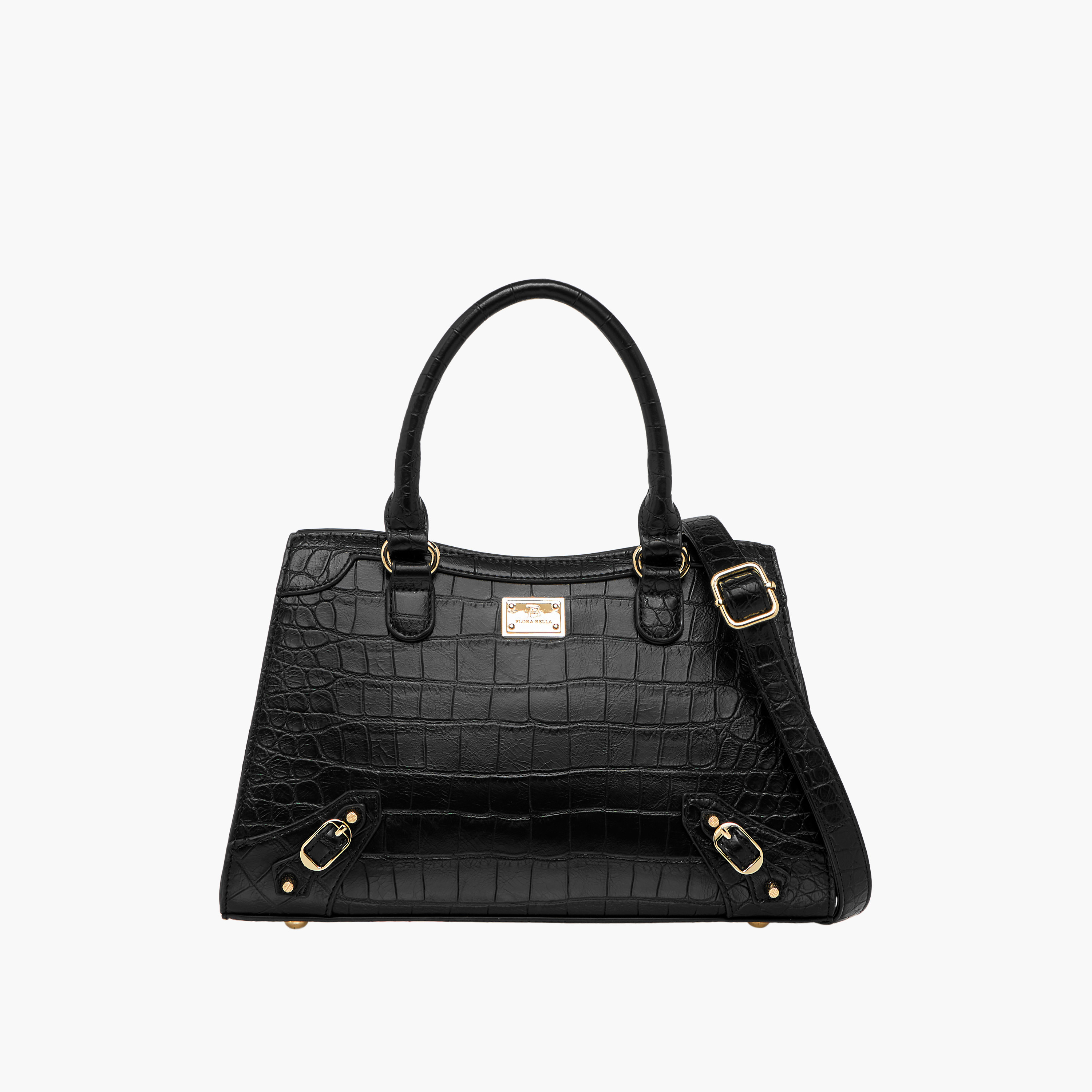 Flora Bella Textured Tote Bag with Detachable Strap and Zip Closure-women-bagsandwallets-handbags-image-1