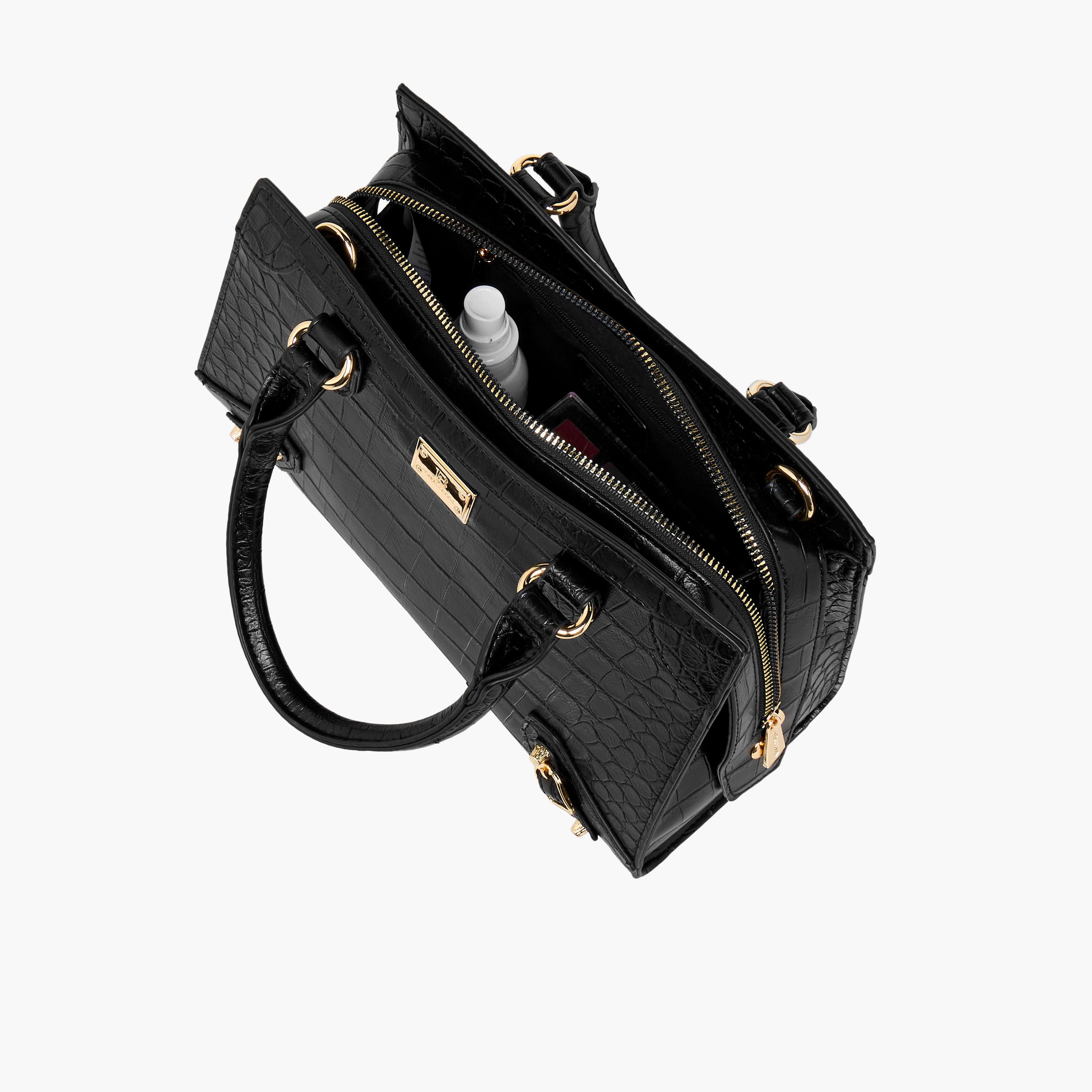 Flora Bella Textured Tote Bag with Detachable Strap and Zip Closure-women-bagsandwallets-handbags-image-9