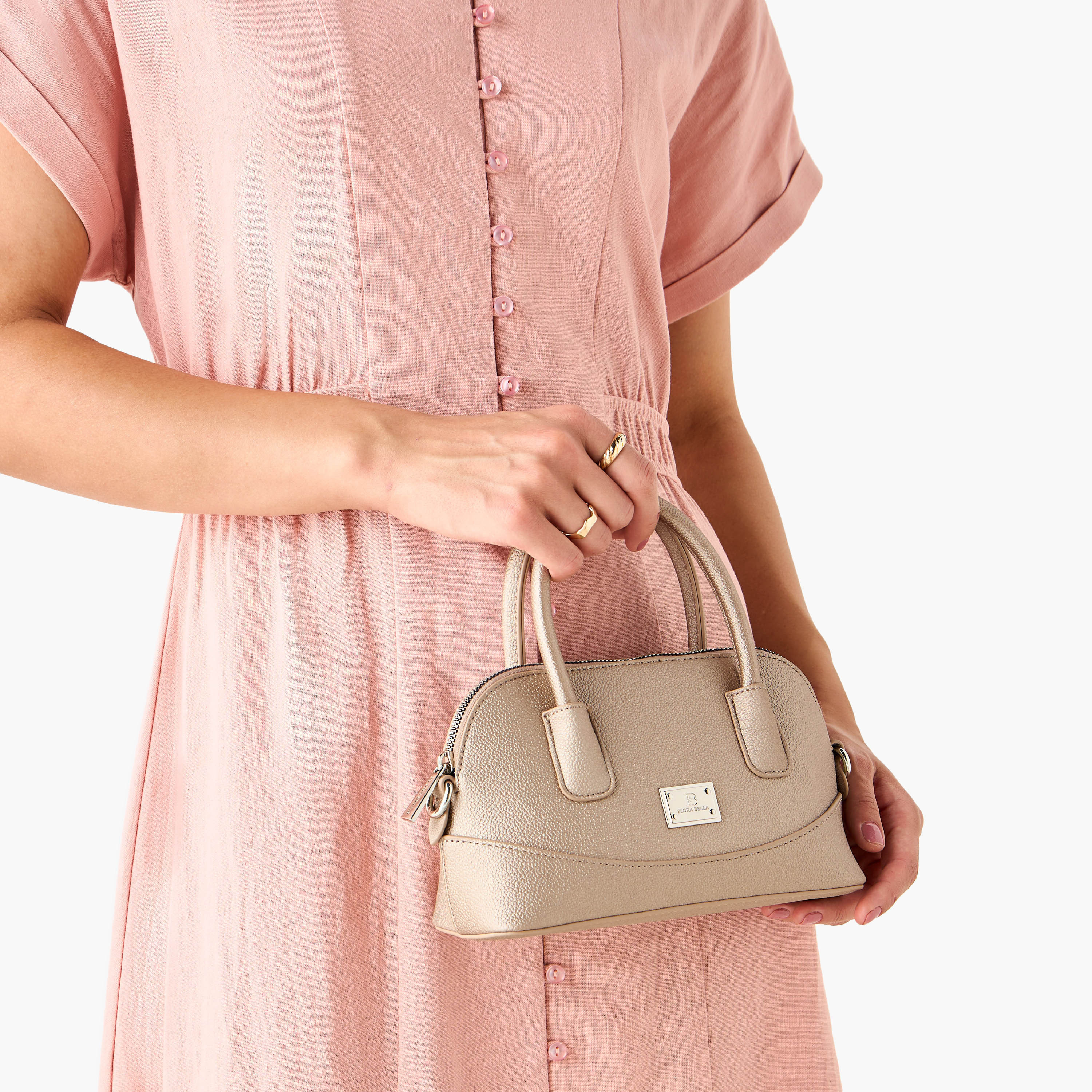 شنطة كروس بودي بارزة الملمس بحزام قابل للفصل وسحاب إغلاق من فلورا بيلا-women-bagsandwallets-handbags-image-3