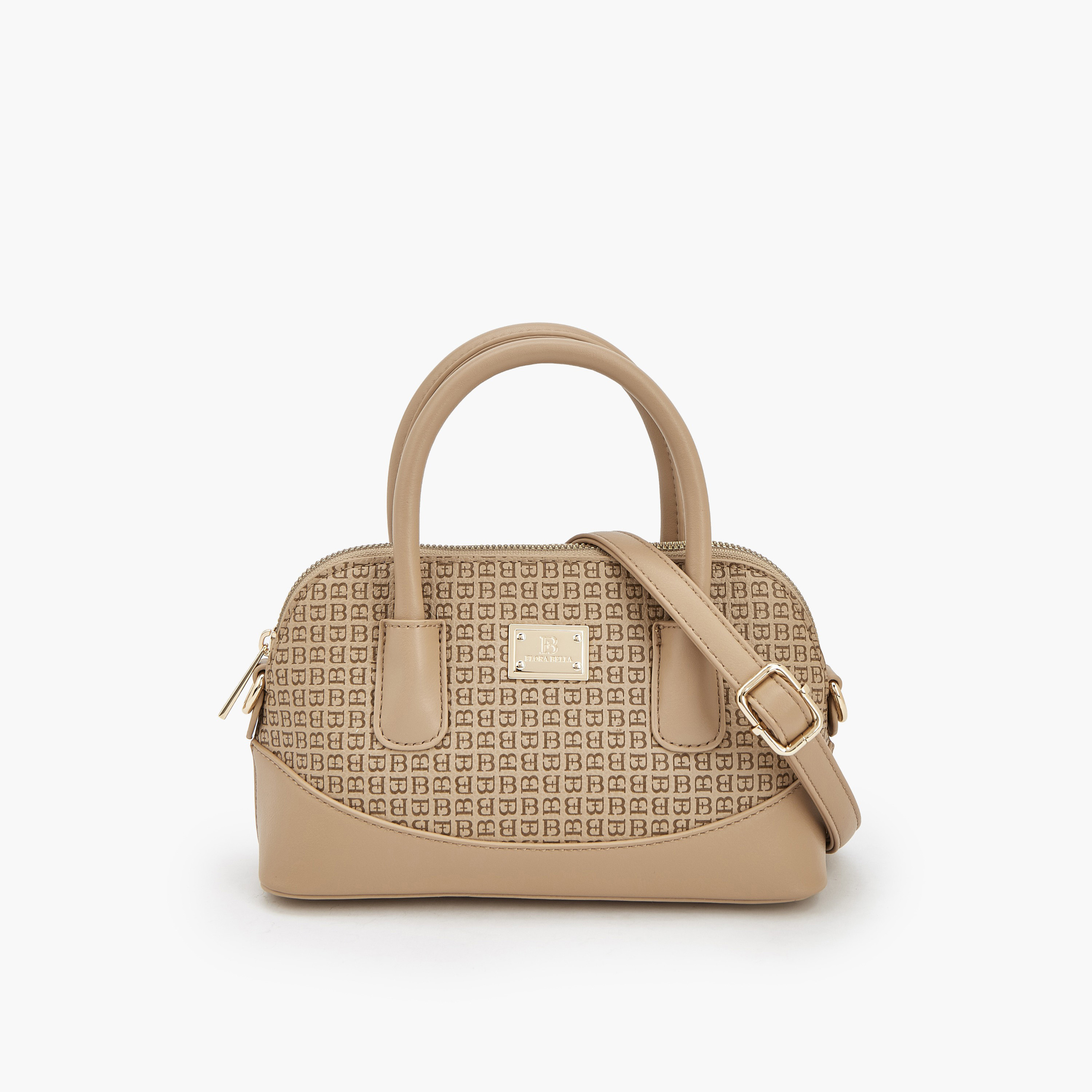 شنطة ساتشل بطبعات مونوجرام وحزام قابل للفصل من فلورا بيلا-women-bagsandwallets-handbags-image-2
