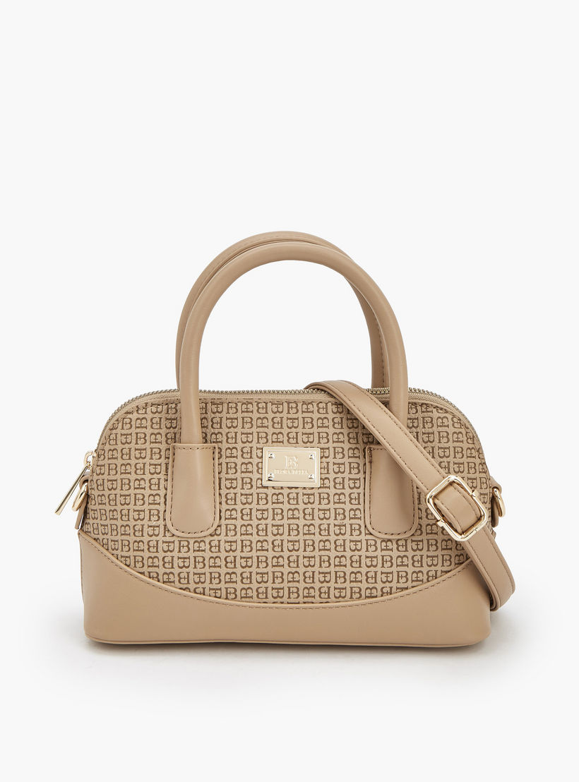 شنطة ساتشل بطبعات مونوجرام وحزام قابل للفصل من فلورا بيلا-women-bagsandwallets-handbags-image-2