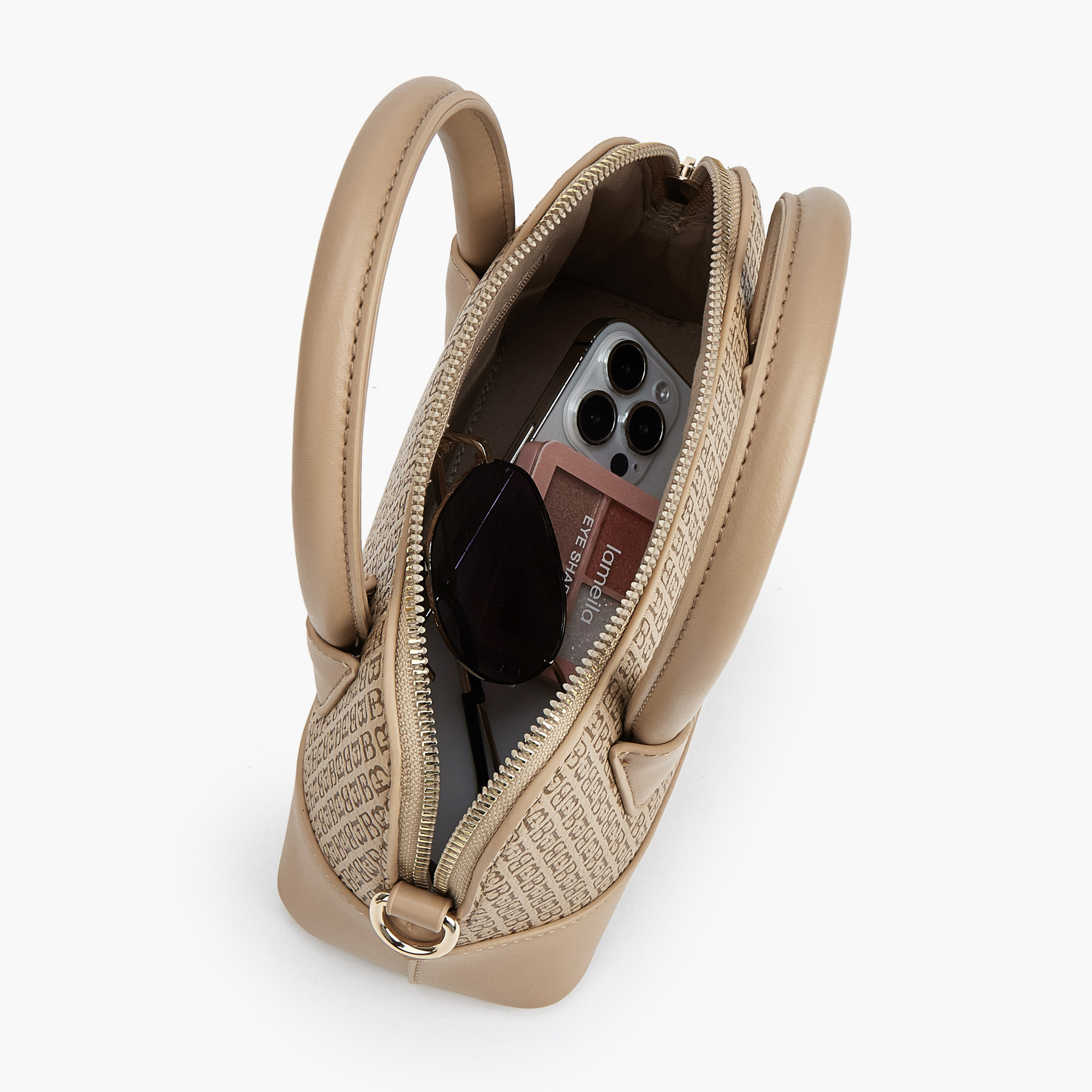 شنطة ساتشل بطبعات مونوجرام وحزام قابل للفصل من فلورا بيلا-women-bagsandwallets-handbags-image-9
