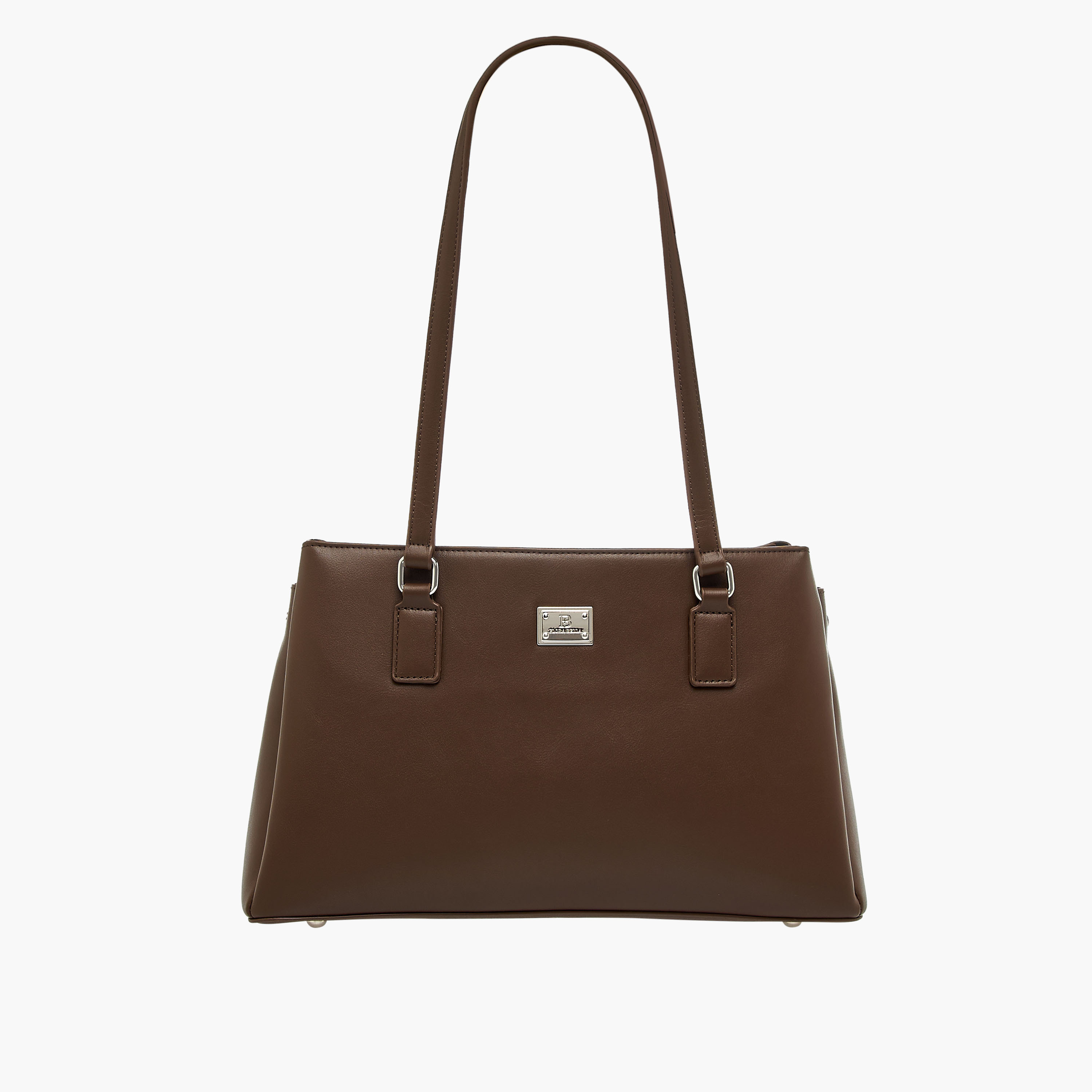 Flora Bella Solid Shoulder Bag with Double Handle and Zip Closure-women-bagsandwallets-handbags-image-1