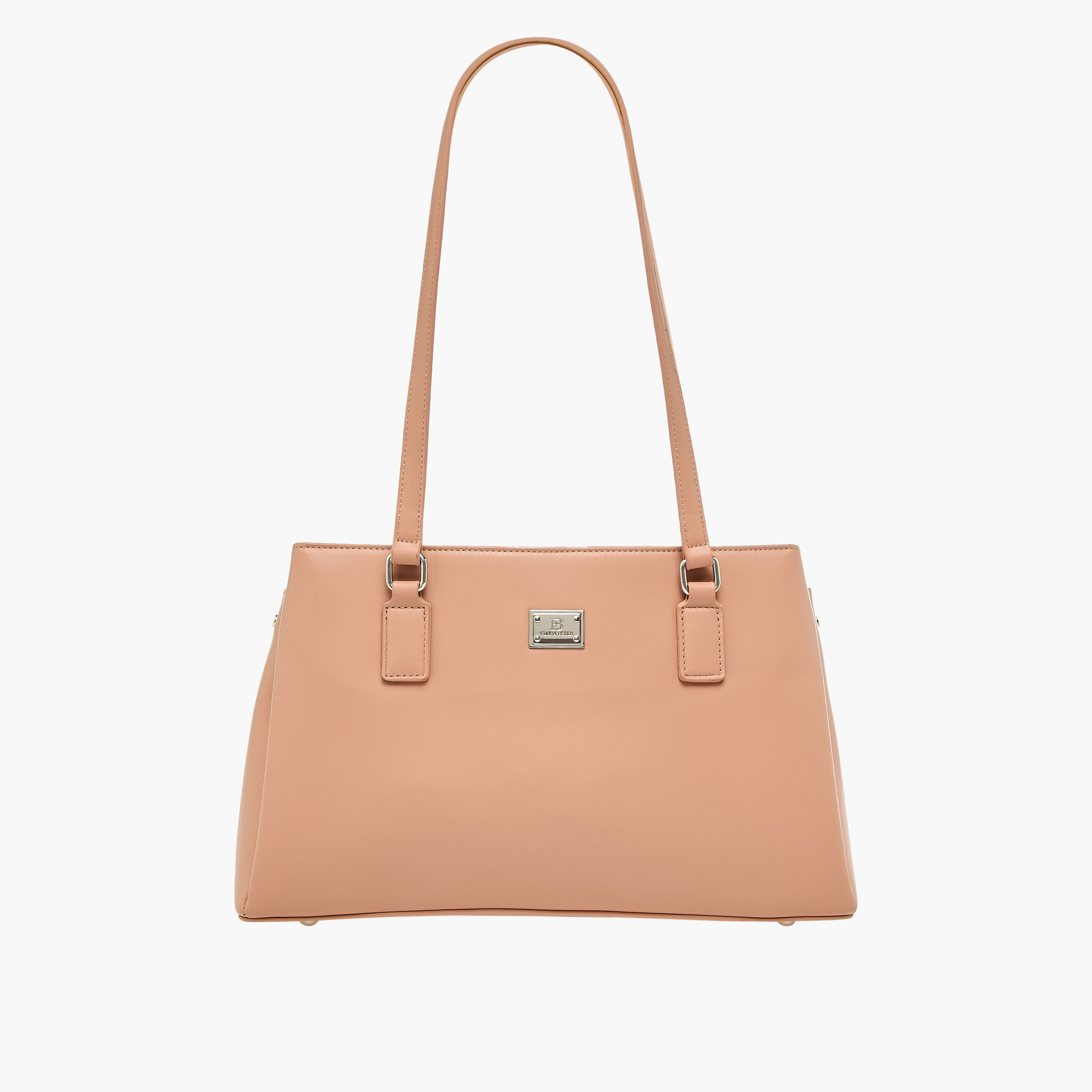 Flora Bella Solid Shoulder Bag with Double Handle and Zip Closure-women-bagsandwallets-handbags-image-1