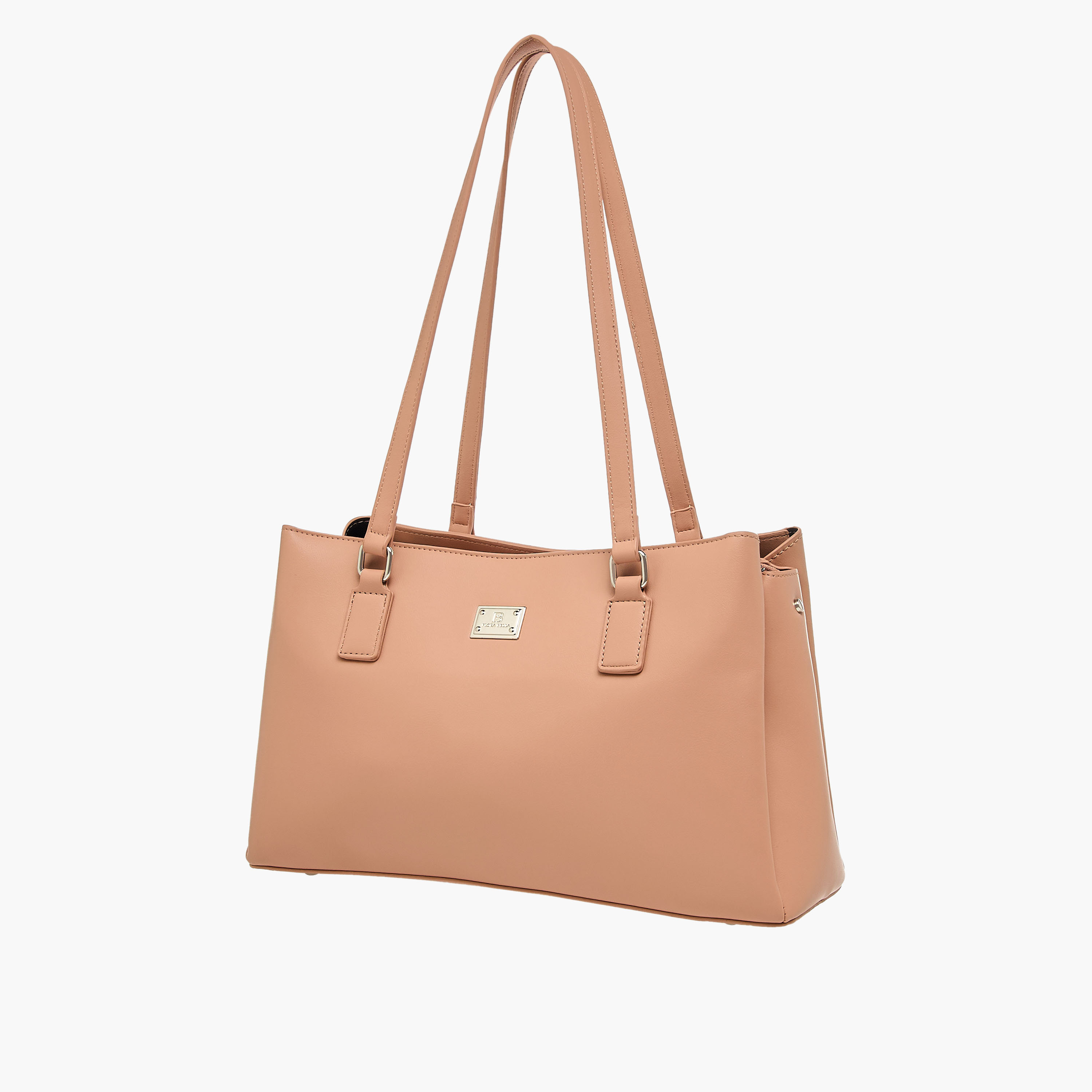 Flora Bella Solid Shoulder Bag with Double Handle and Zip Closure-women-bagsandwallets-handbags-image-2