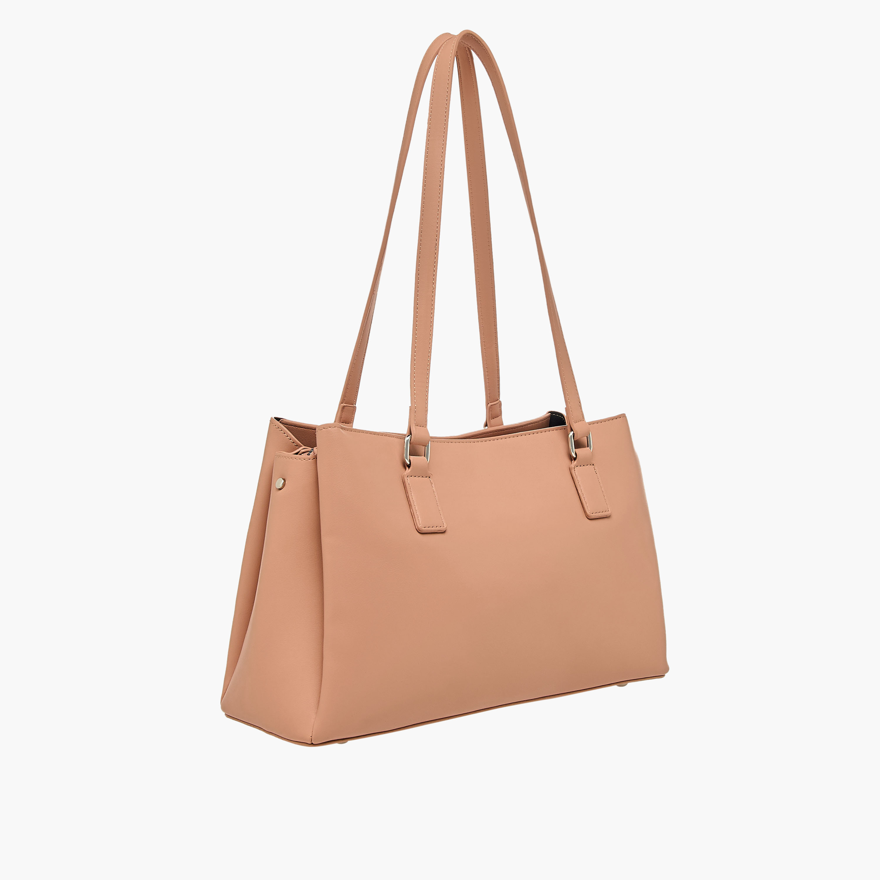 Flora Bella Solid Shoulder Bag with Double Handle and Zip Closure-women-bagsandwallets-handbags-image-3