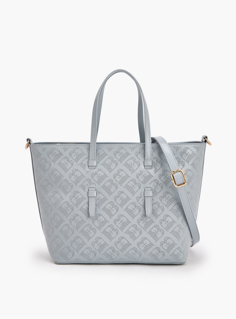 Flora Bella Laser Cut Design Tote Bag with Detachable Shoulder Strap-women-bagsandwallets-handbags-image-1