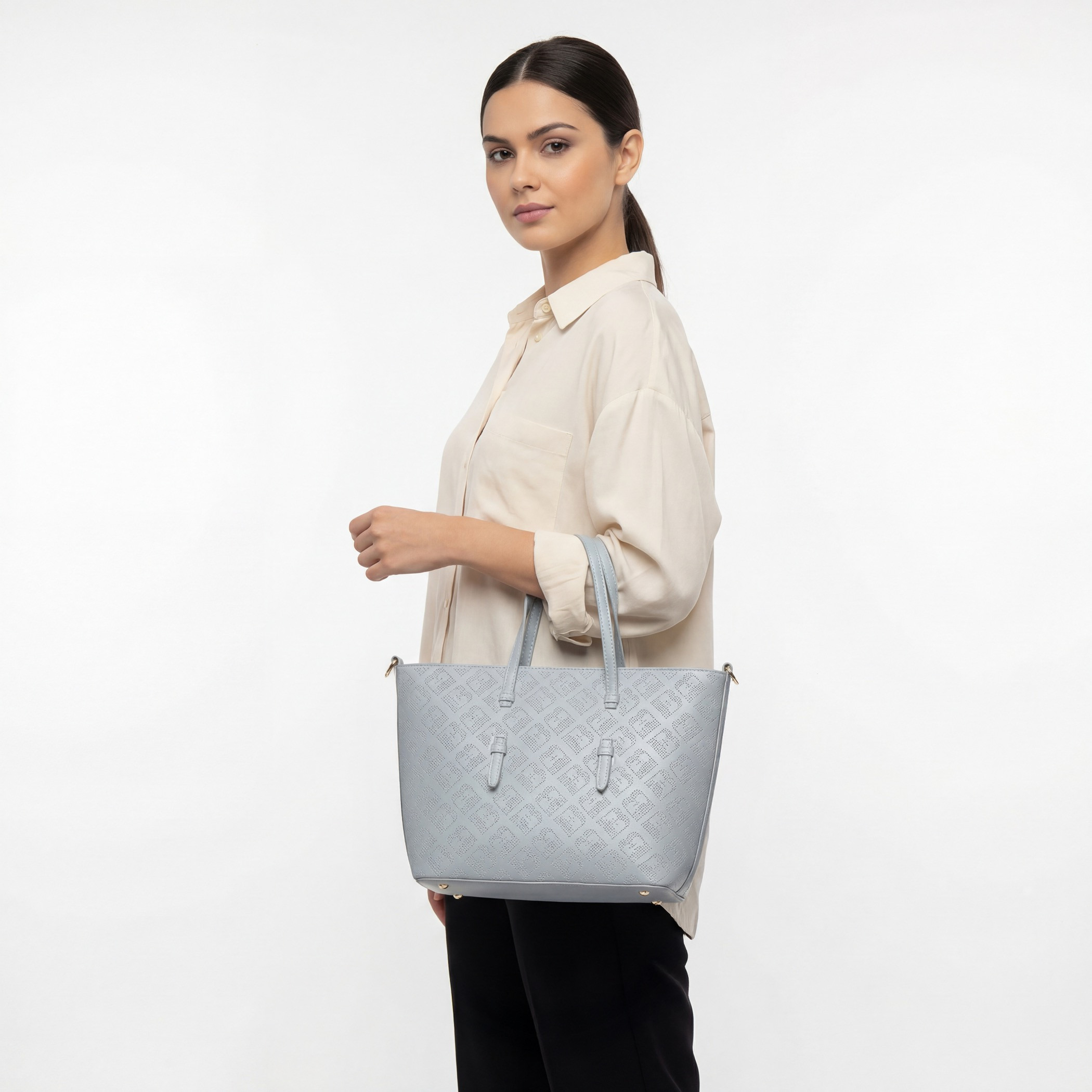 Flora Bella Laser Cut Design Tote Bag with Detachable Shoulder Strap-women-bagsandwallets-handbags-image-2