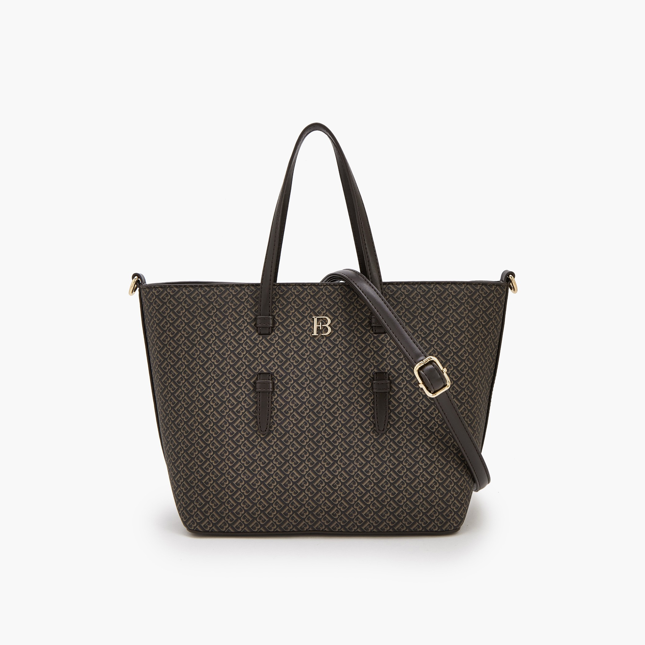 شنطة توت بطبعة مونوغرام وحزام قابل للفصل من فلورا بيلا-women-bagsandwallets-handbags-image-1