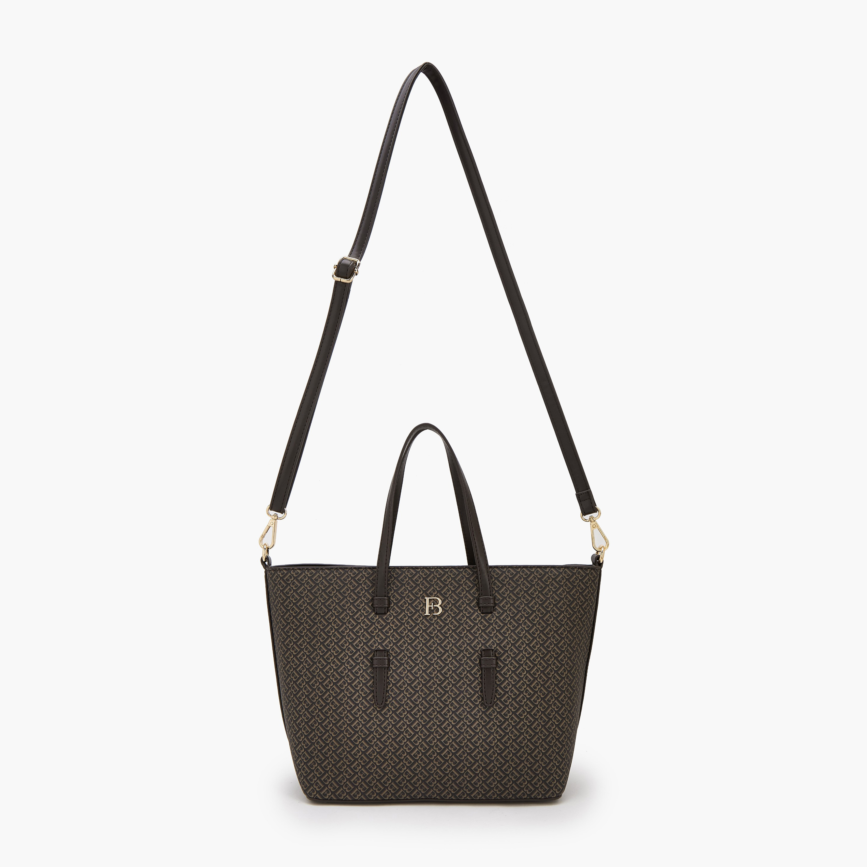 شنطة توت بطبعة مونوغرام وحزام قابل للفصل من فلورا بيلا-women-bagsandwallets-handbags-image-2