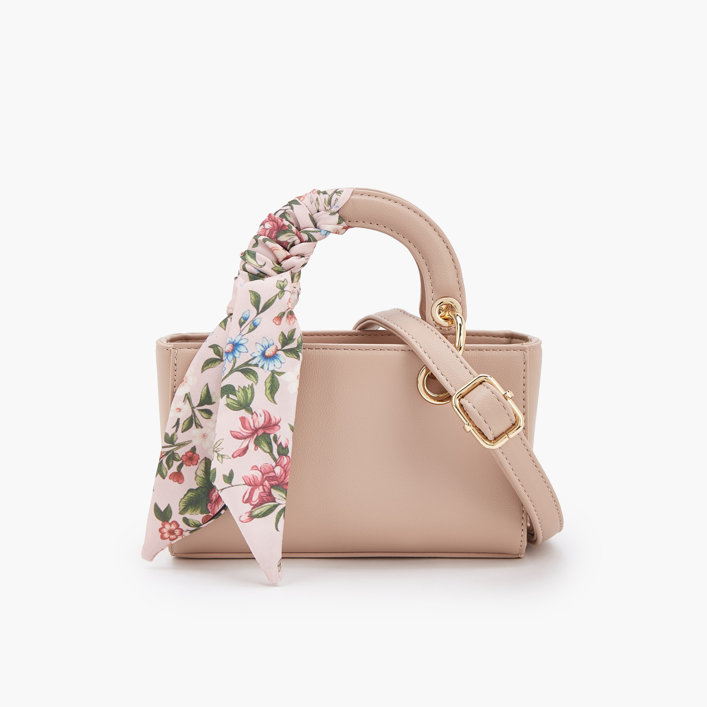 Flora Bella Textured Crossbody Bag with Scarf Accent-women-bagsandwallets-handbags-image-1