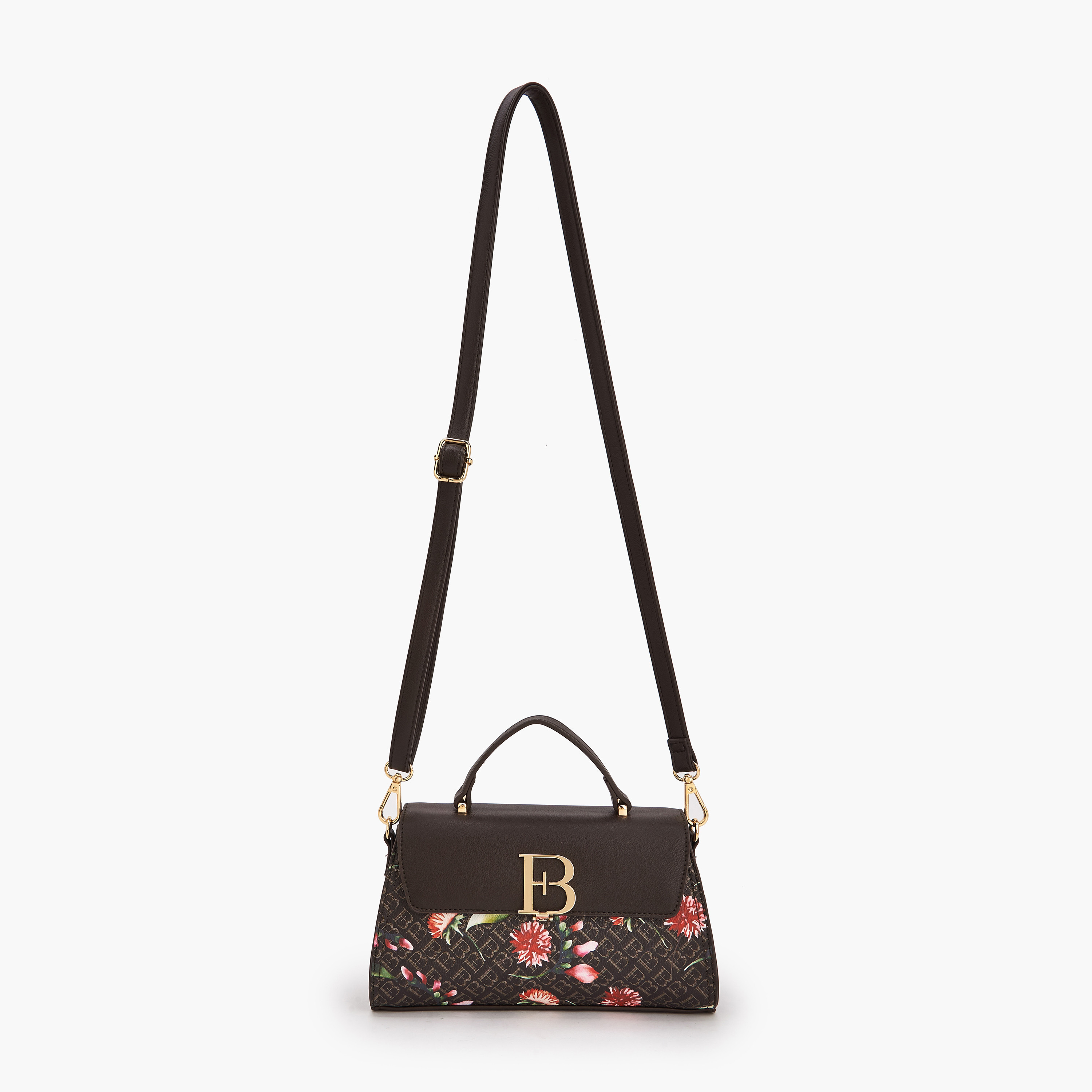 Floral Bella Monogram Print Satchel Bag with Detachable Strap-women-bagsandwallets-handbags-image-3