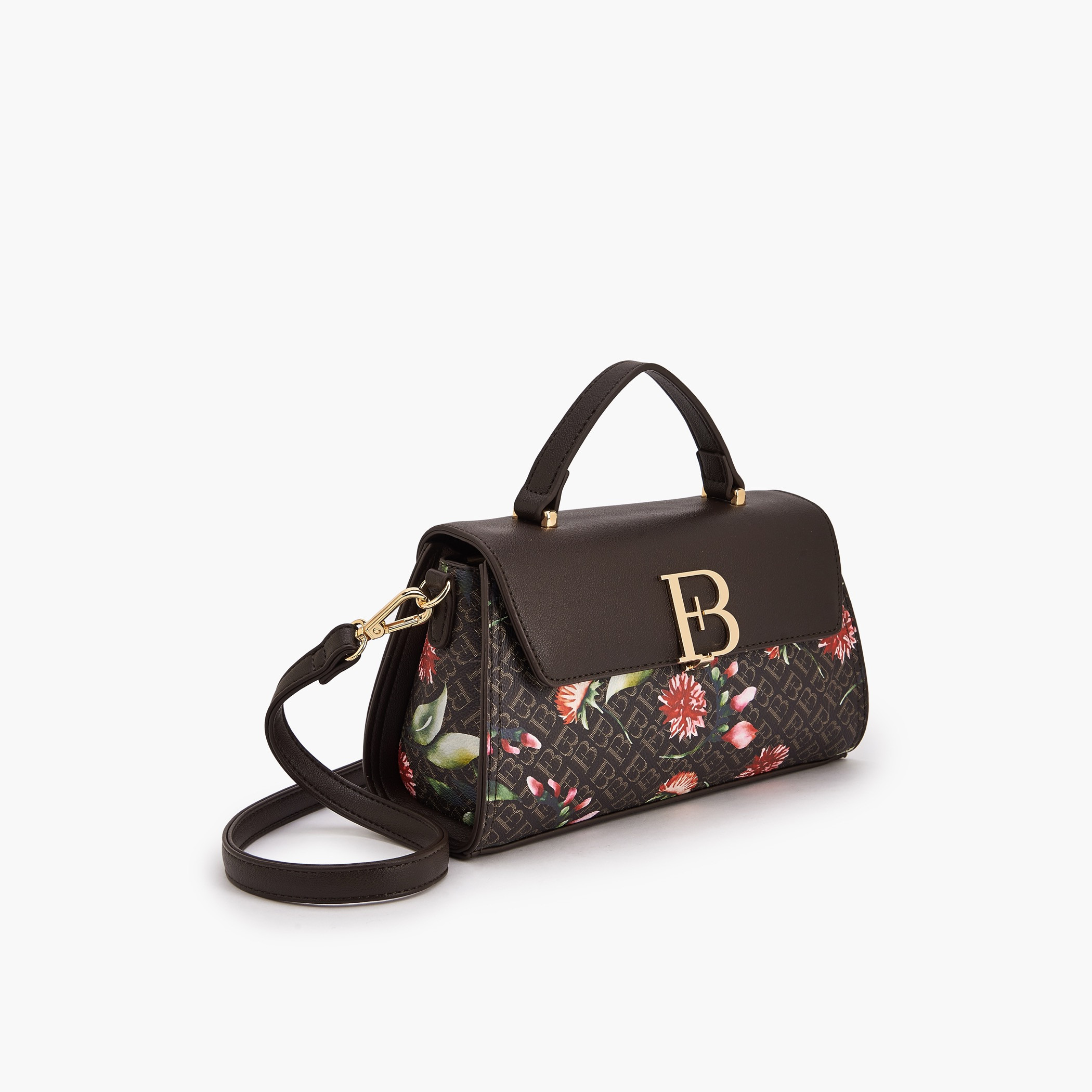 Floral Bella Monogram Print Satchel Bag with Detachable Strap-women-bagsandwallets-handbags-image-4