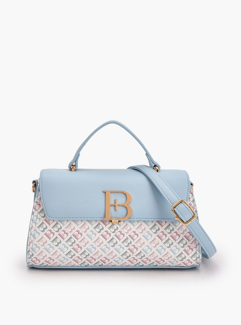 شنطة ساتشل بطبعات مونوجرام وحزام قابل للفصل من فلورا بيلا-women-bagsandwallets-handbags-image-1
