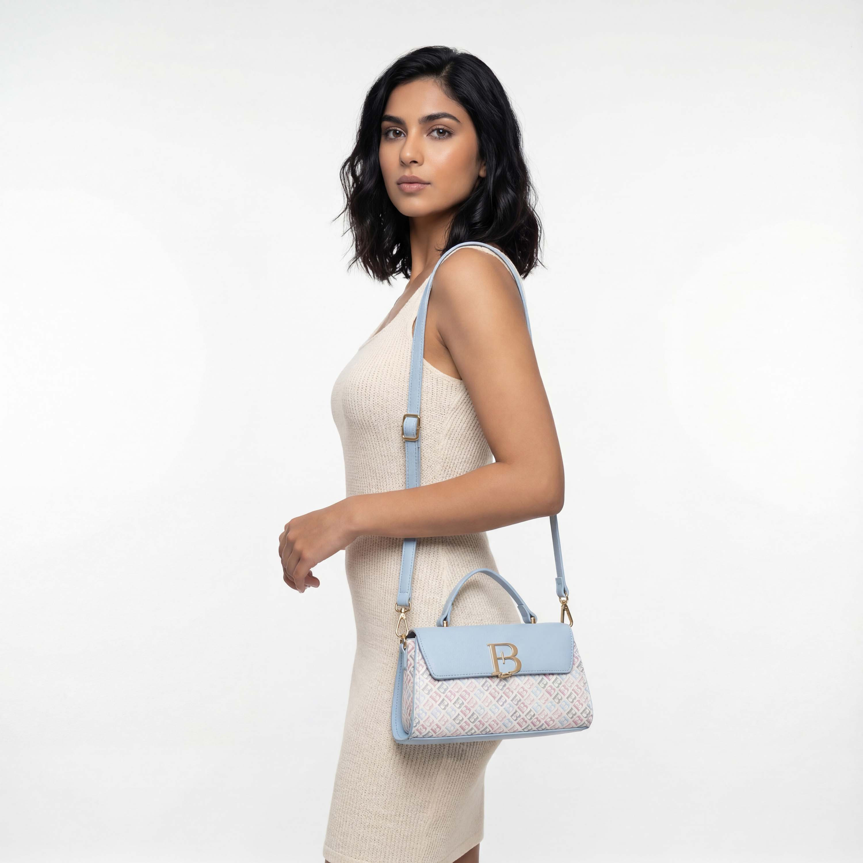 شنطة ساتشل بطبعات مونوجرام وحزام قابل للفصل من فلورا بيلا-women-bagsandwallets-handbags-image-2