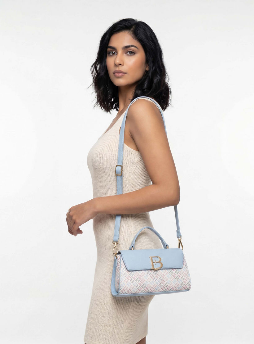 شنطة ساتشل بطبعات مونوجرام وحزام قابل للفصل من فلورا بيلا-women-bagsandwallets-handbags-image-2