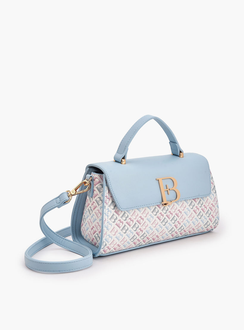 شنطة ساتشل بطبعات مونوجرام وحزام قابل للفصل من فلورا بيلا-women-bagsandwallets-handbags-image-4