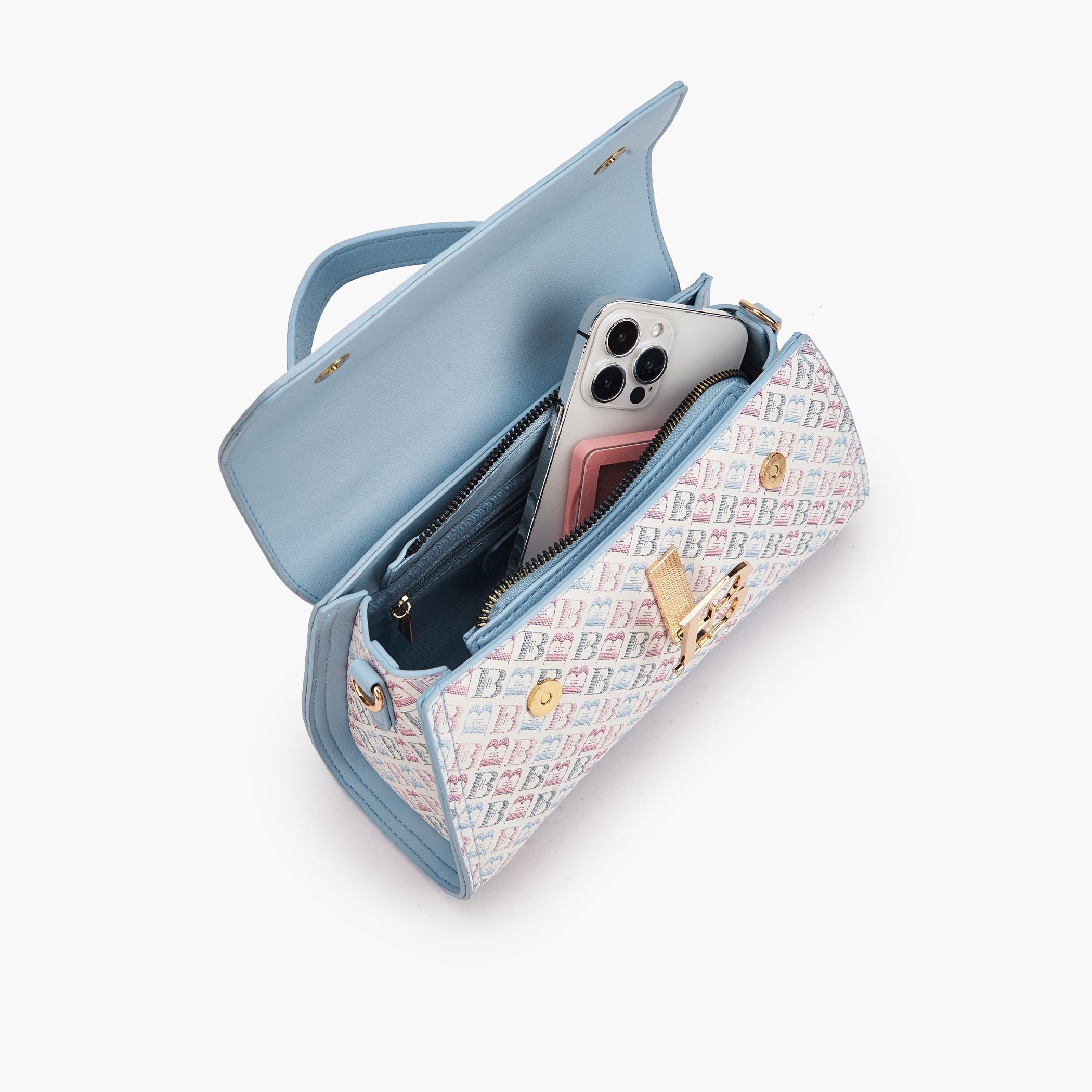شنطة ساتشل بطبعات مونوجرام وحزام قابل للفصل من فلورا بيلا-women-bagsandwallets-handbags-image-8
