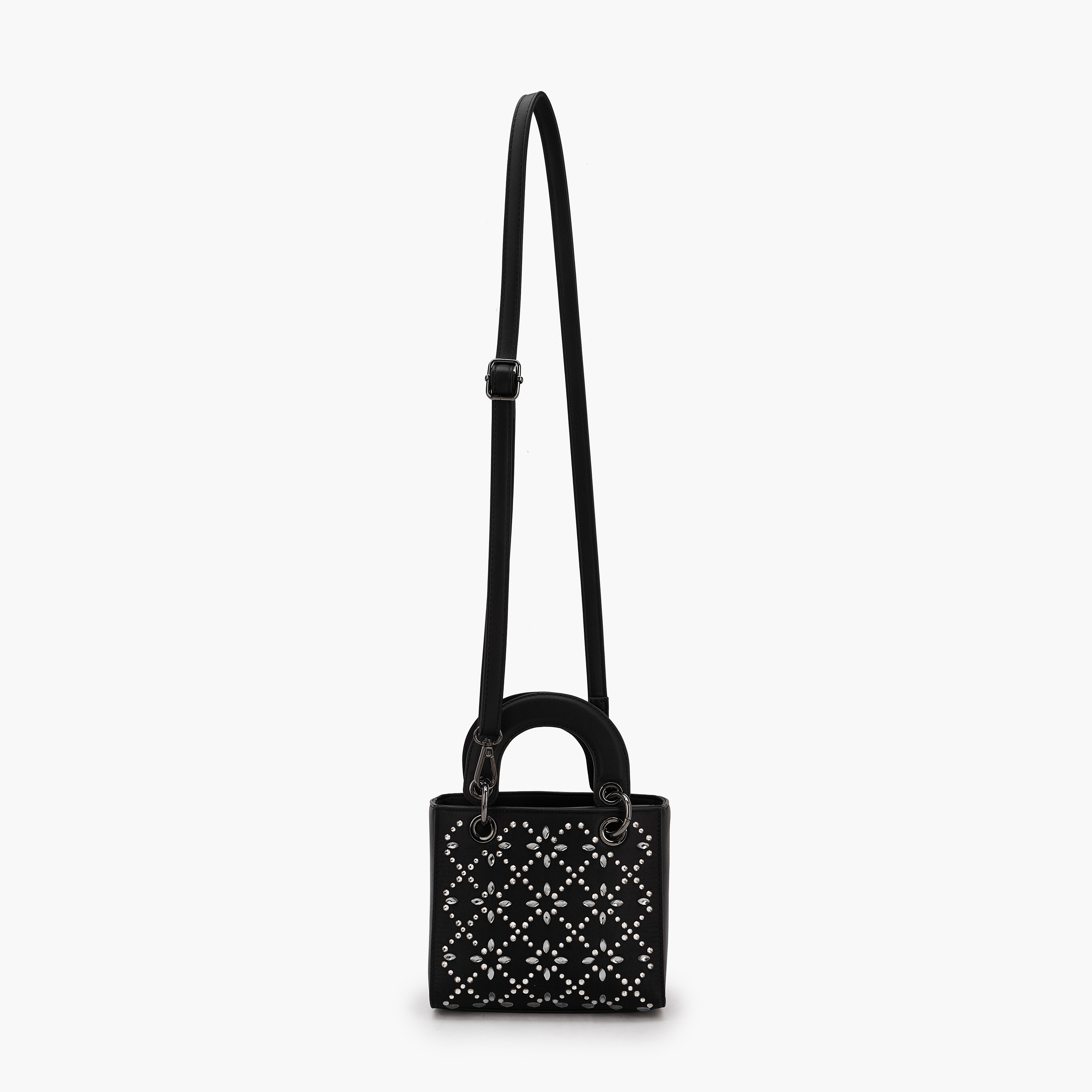 Floral Bella Embellished Satchel Bag with Detachable Strap-women-bagsandwallets-handbags-image-3