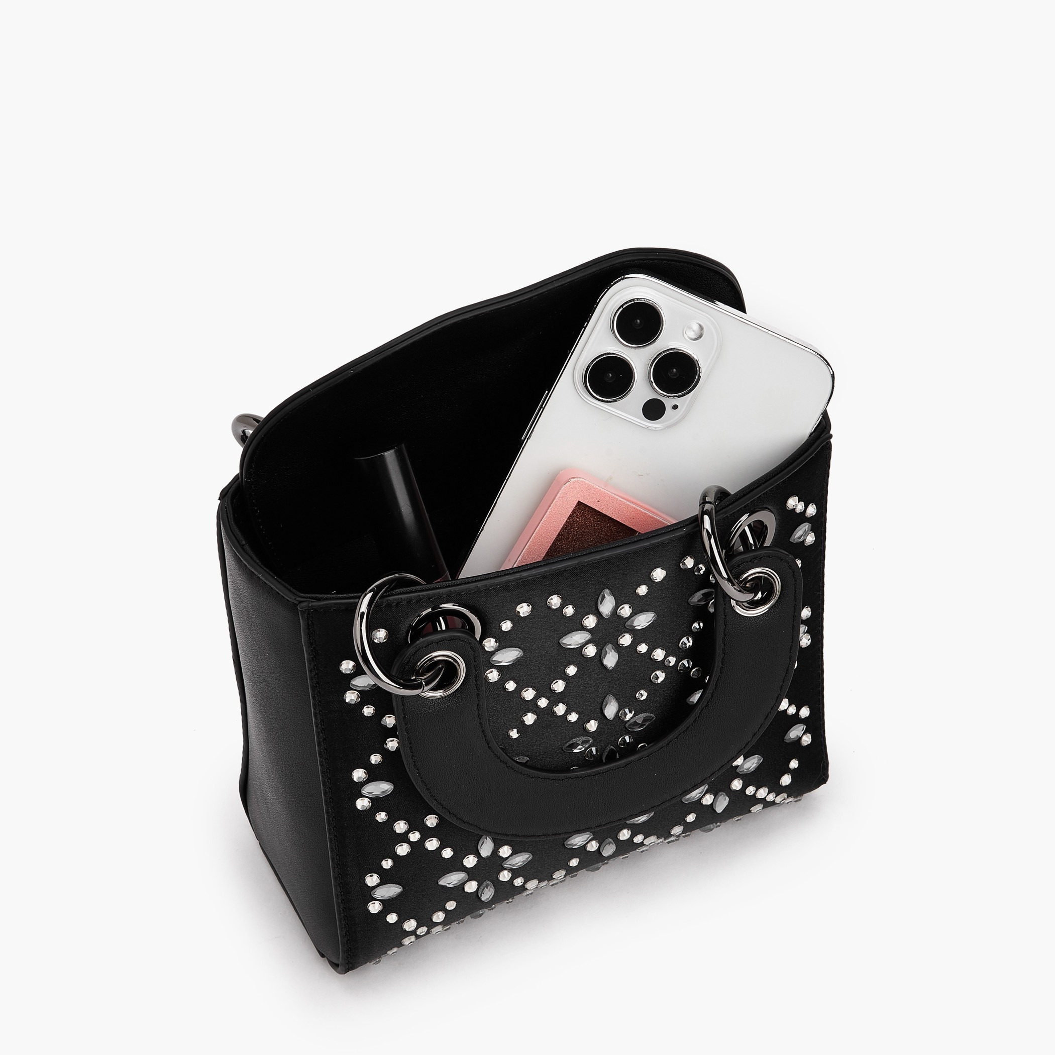Floral Bella Embellished Satchel Bag with Detachable Strap-women-bagsandwallets-handbags-image-8