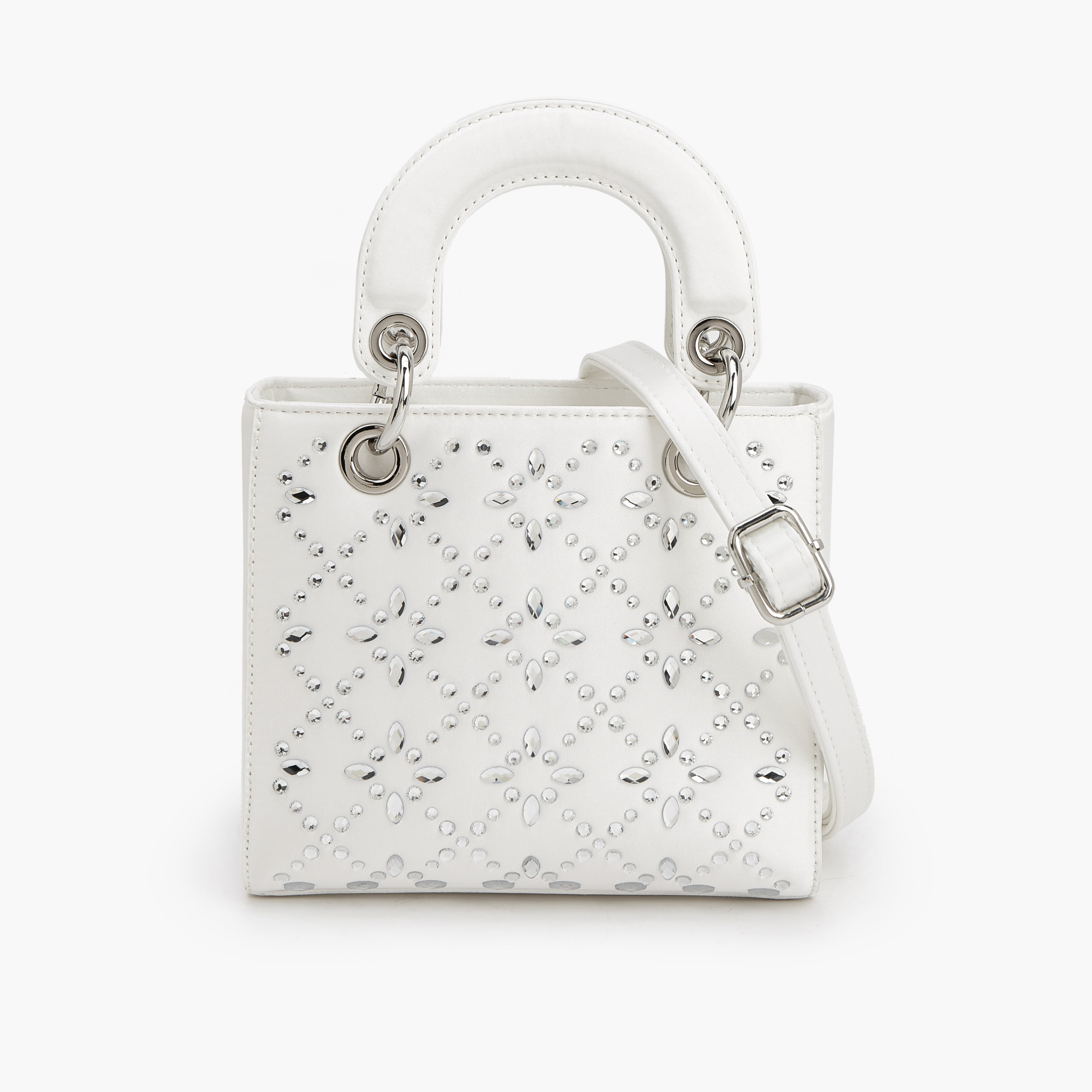 Floral Bella Embellished Satchel Bag with Detachable Strap-women-bagsandwallets-handbags-image-1