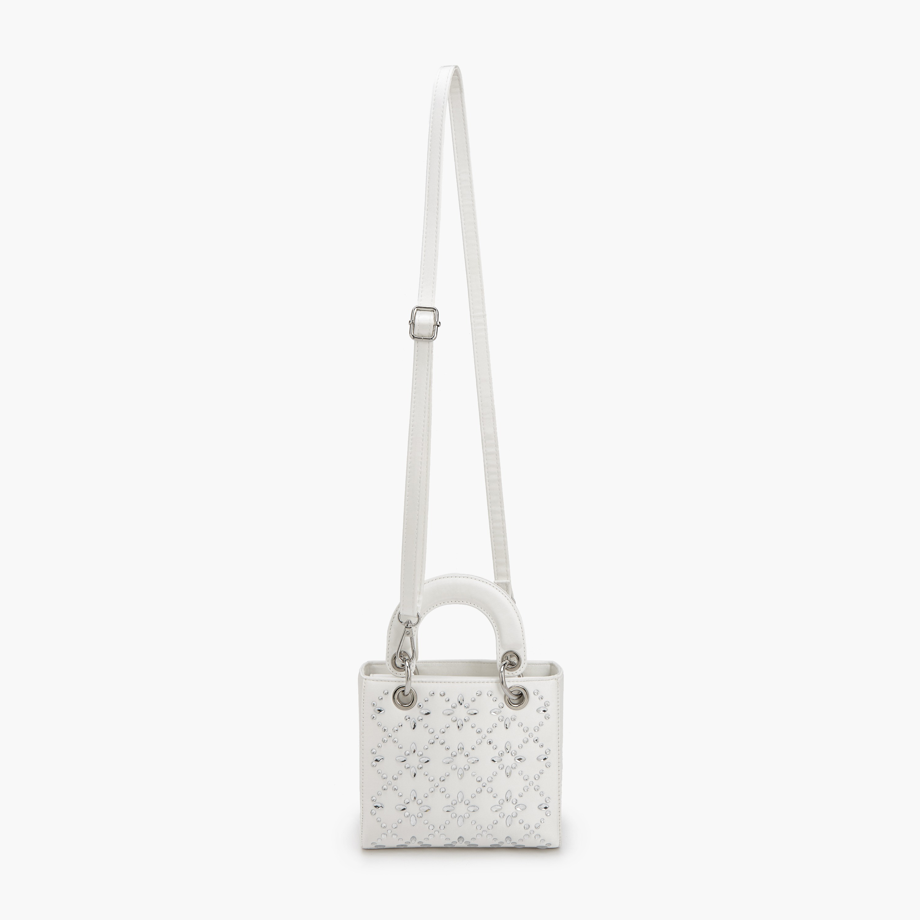 Floral Bella Embellished Satchel Bag with Detachable Strap-women-bagsandwallets-handbags-image-3